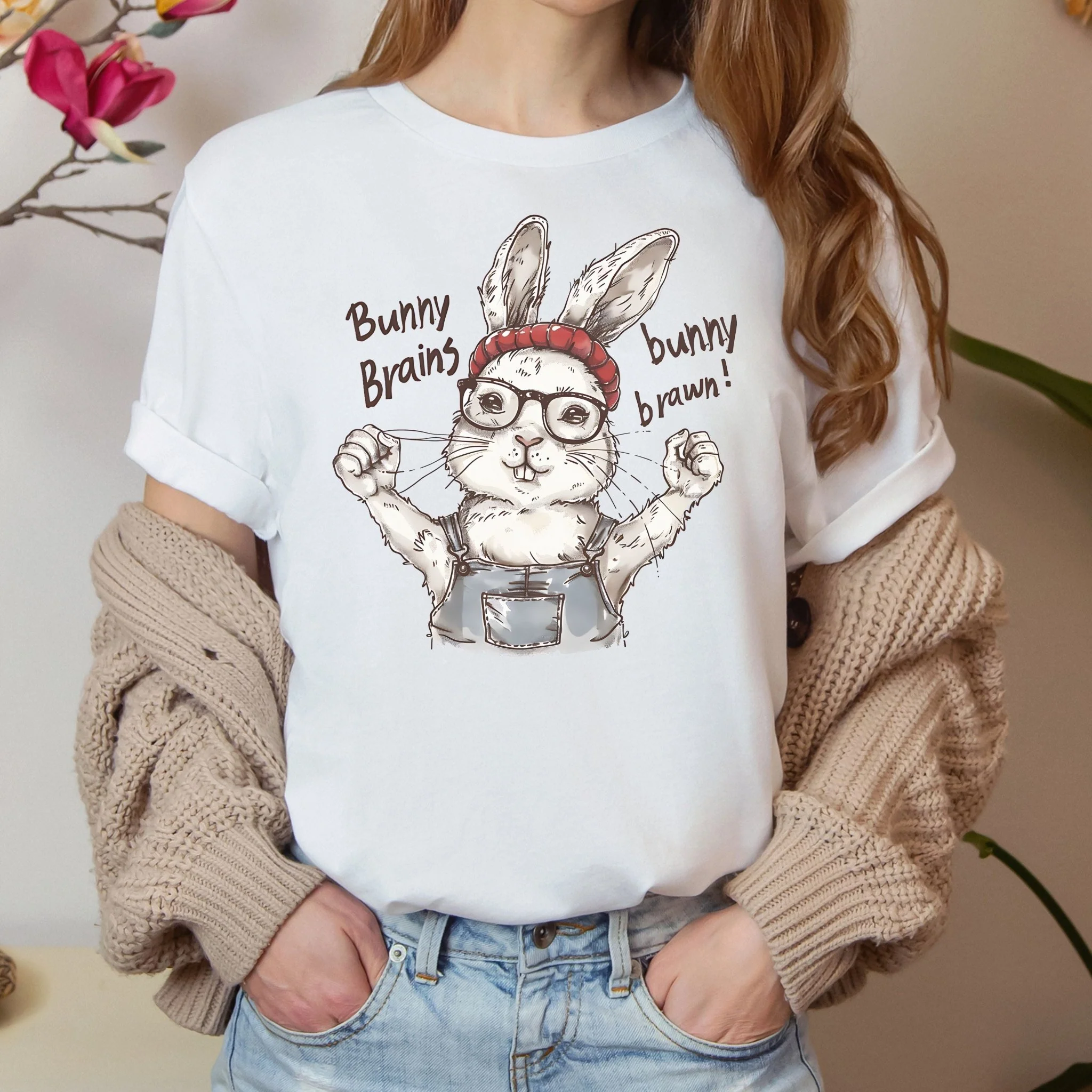 Bunny Brains, Bunny Brawn Unisex T-Shirt - Image 2