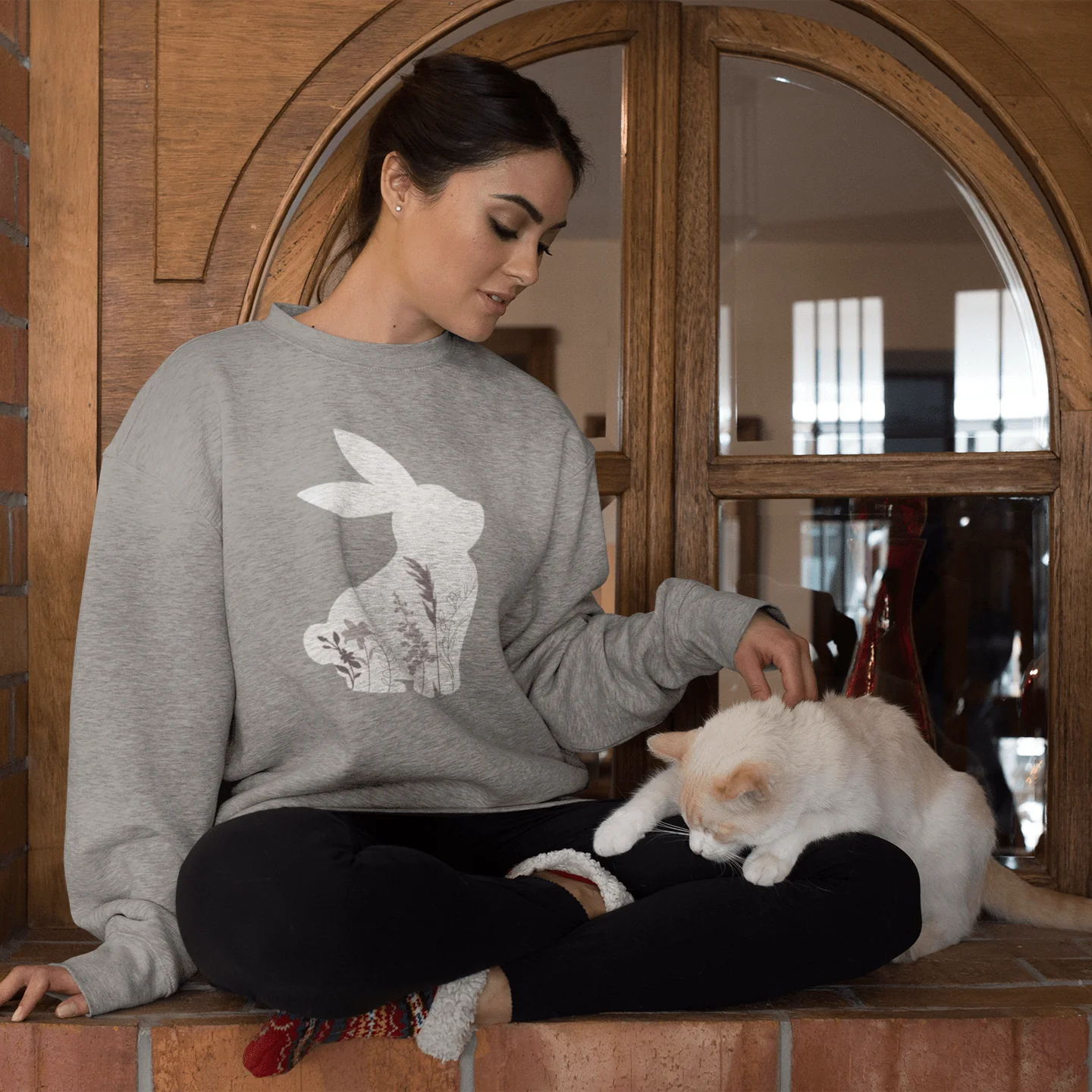 Bunny Silhouette Unisex Sweatshirt - Image 3