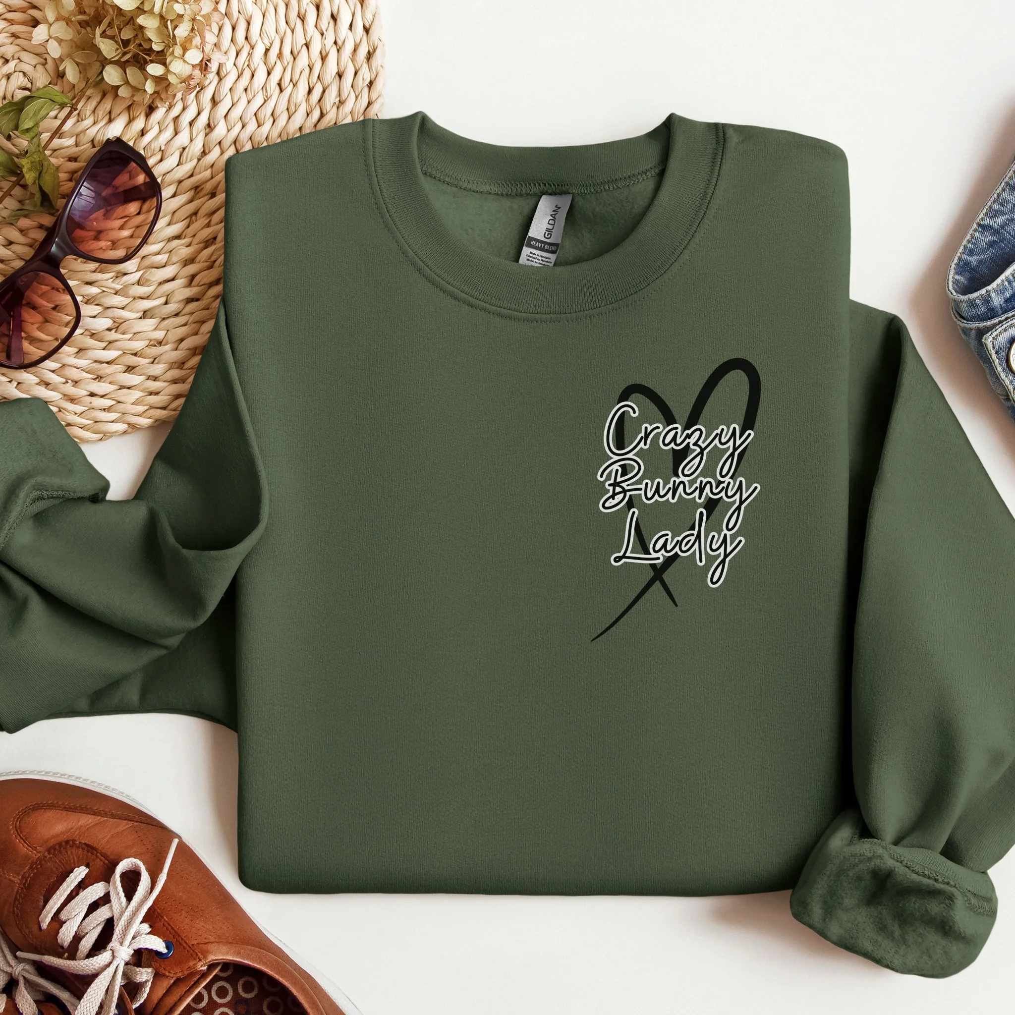 Crazy Bunny Lady Unisex Sweatshirt - Image 3