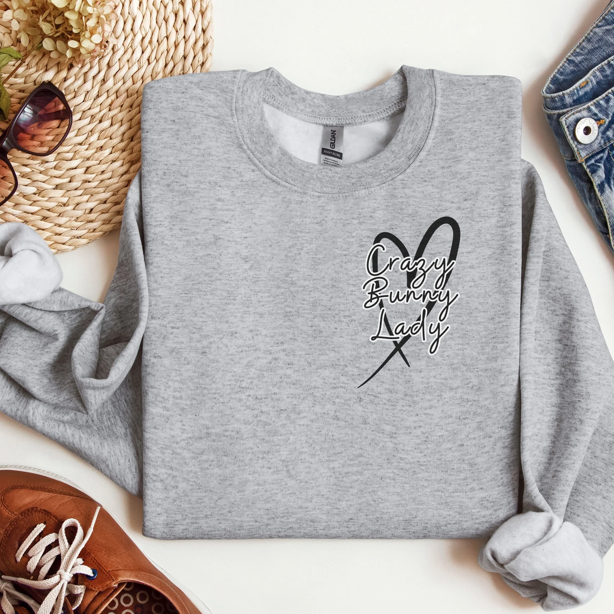 Crazy Bunny Lady Unisex Sweatshirt - Image 4