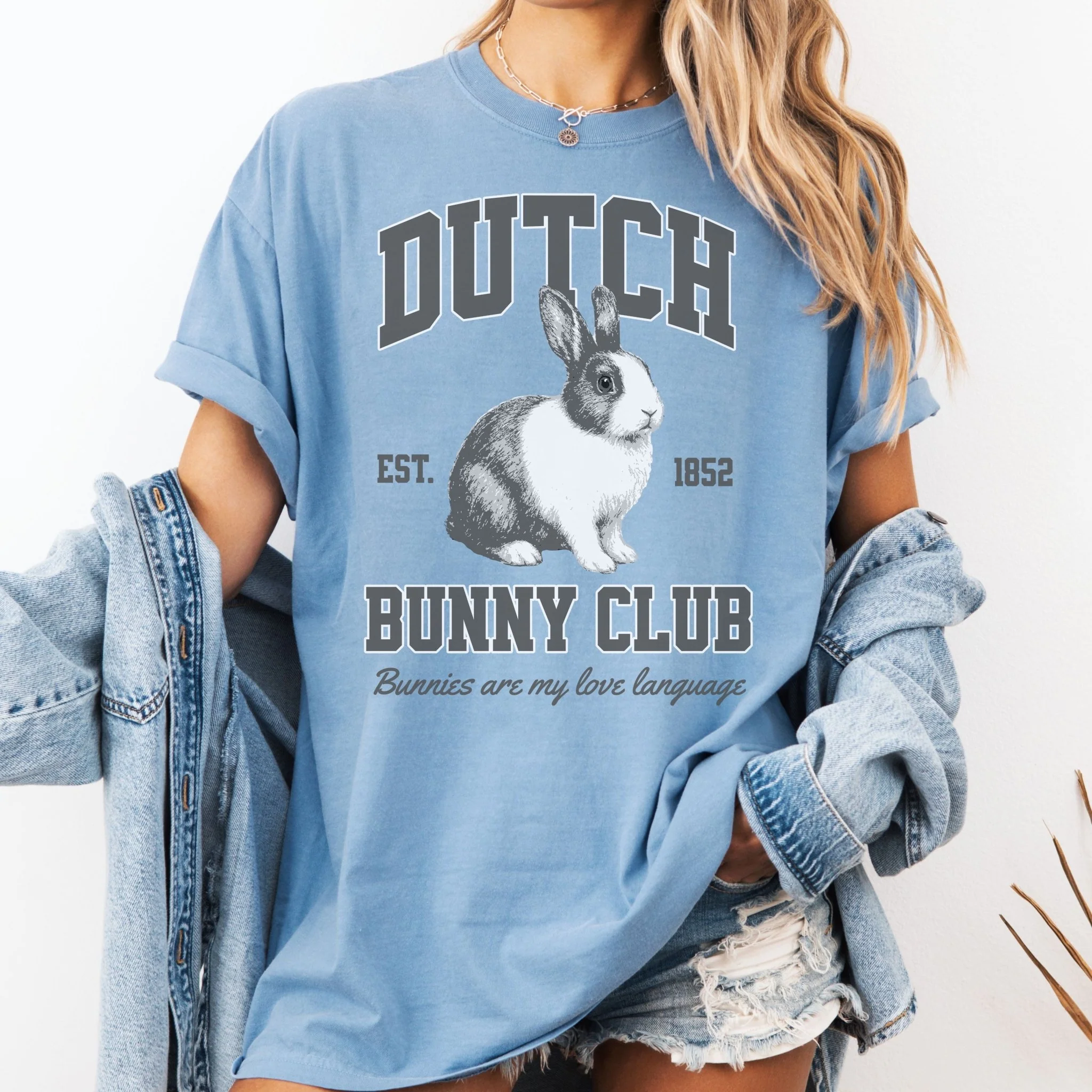 Dutch Bunny Club Unisex Garment-dyed Heavyweight T-Shirt - Image 2