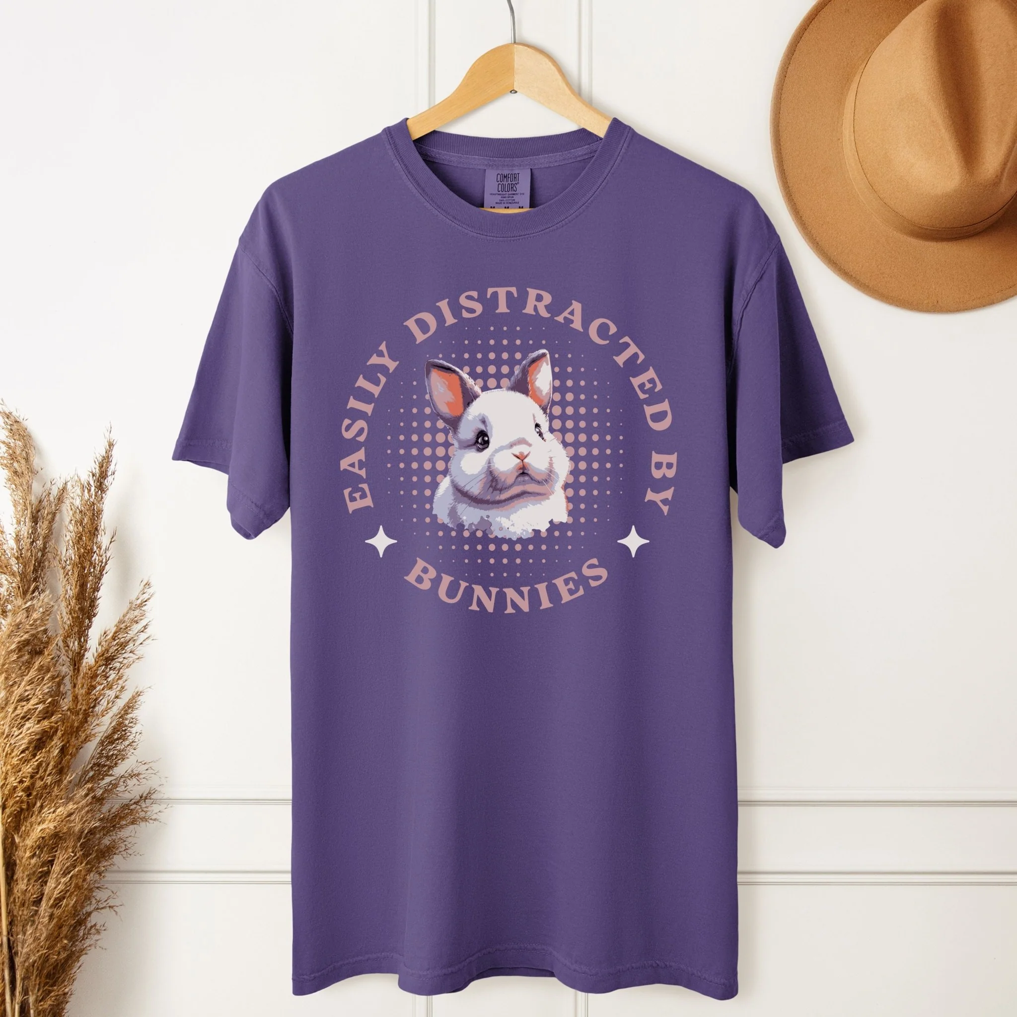 Easily Distracted by Bunnies Unisex Garment-dyed Heavyweight T-Shirt 2 - Image 5