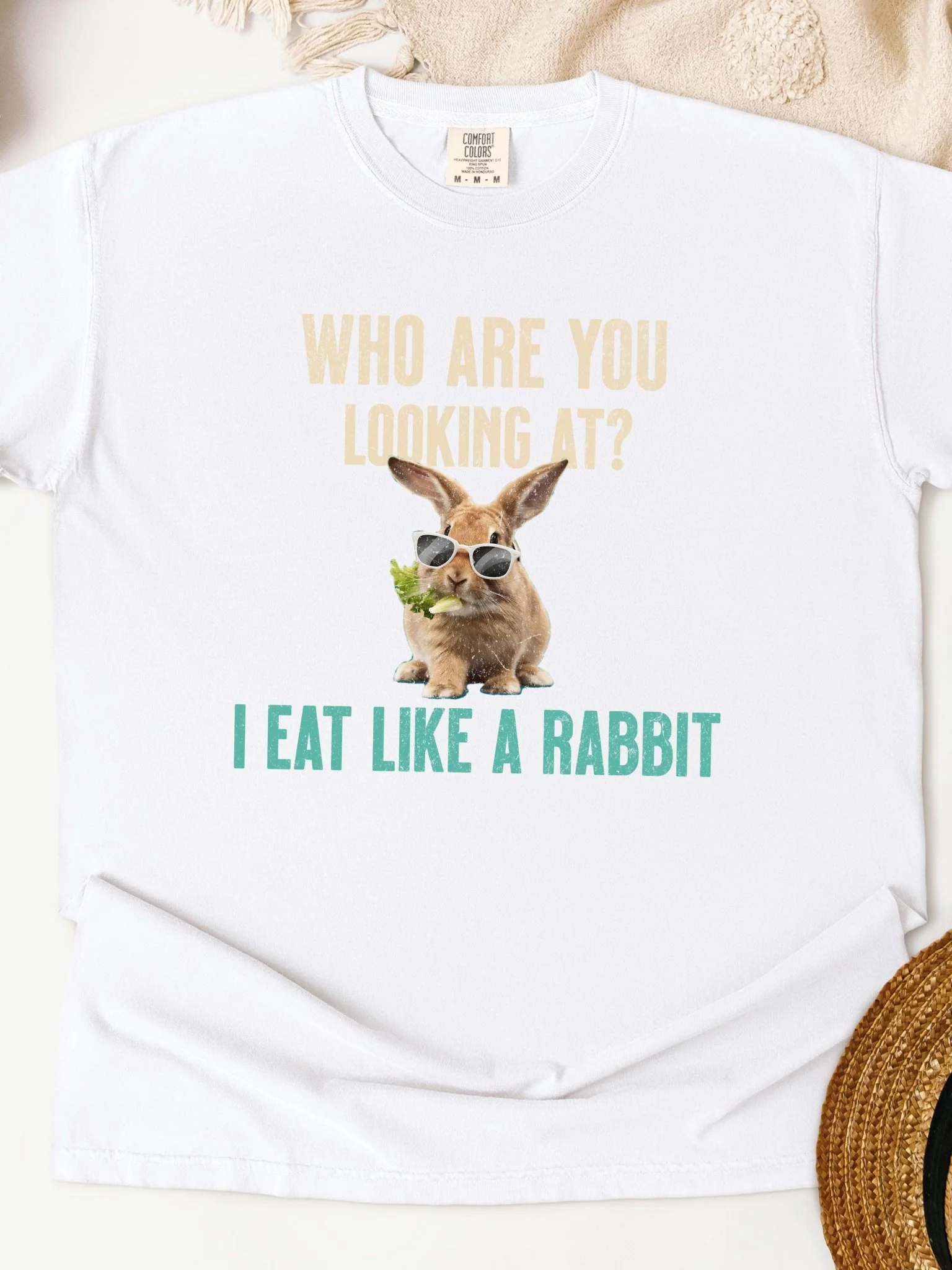 Eat Like A Rabbit Unisex Garment-Dyed Heavyweight T-Shirt - Image 3