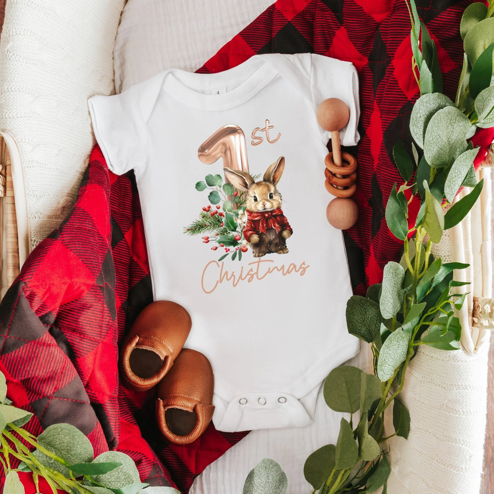First Christmas Baby Short Sleeve Onesie - Image 2