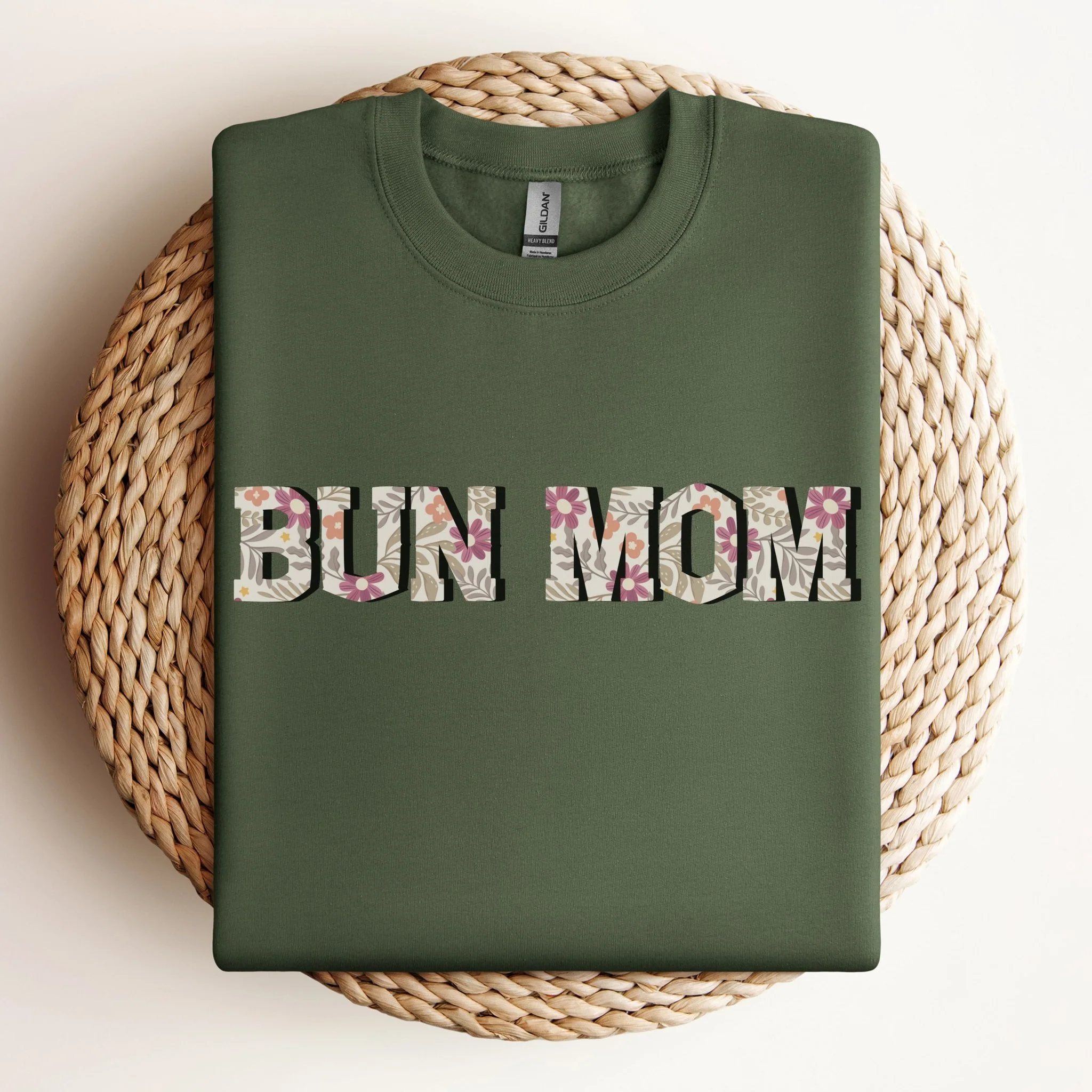 Floral Bun Mom Sweatshirt - Image 7