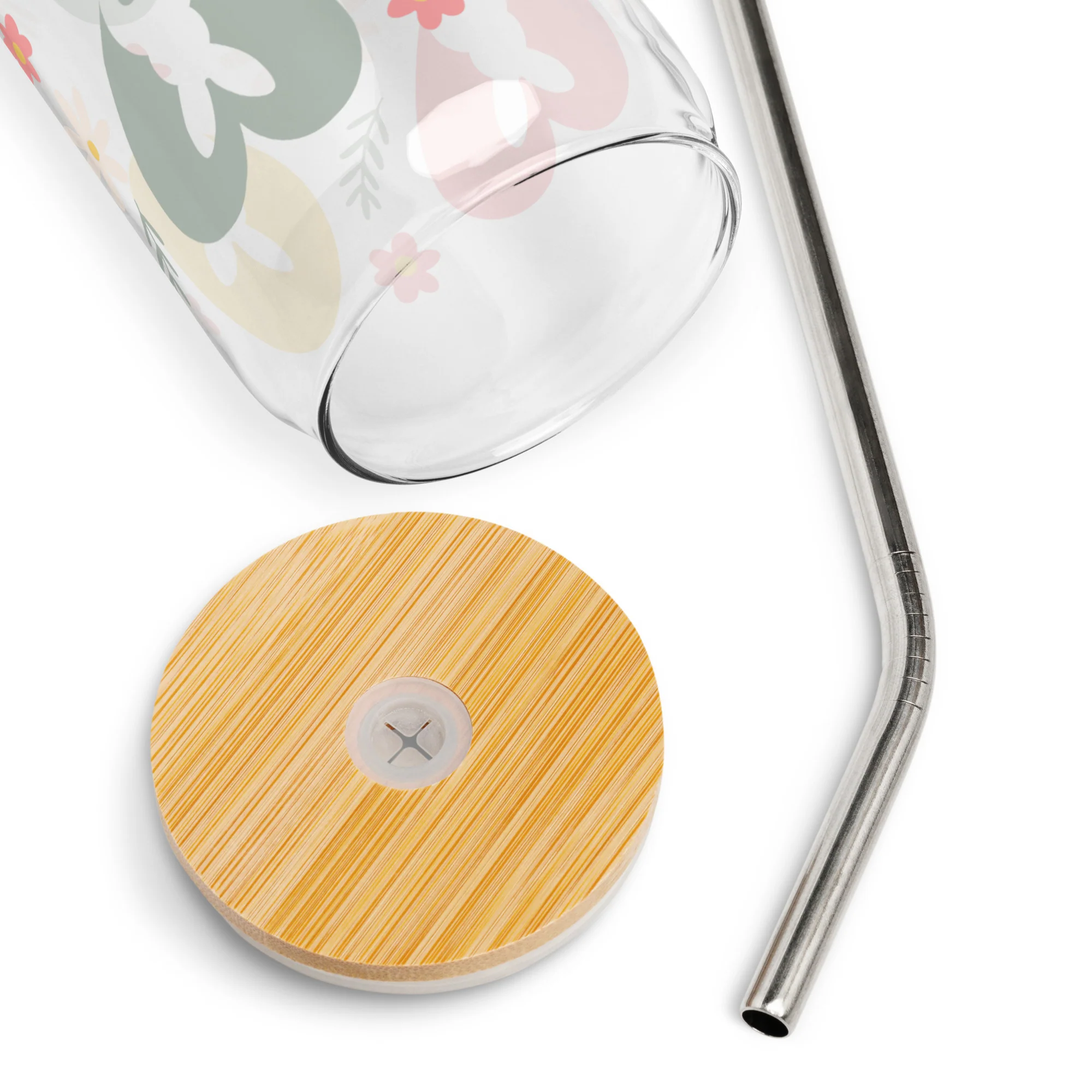 Floral Easter Bunny Can-shaped Glass - Image 6