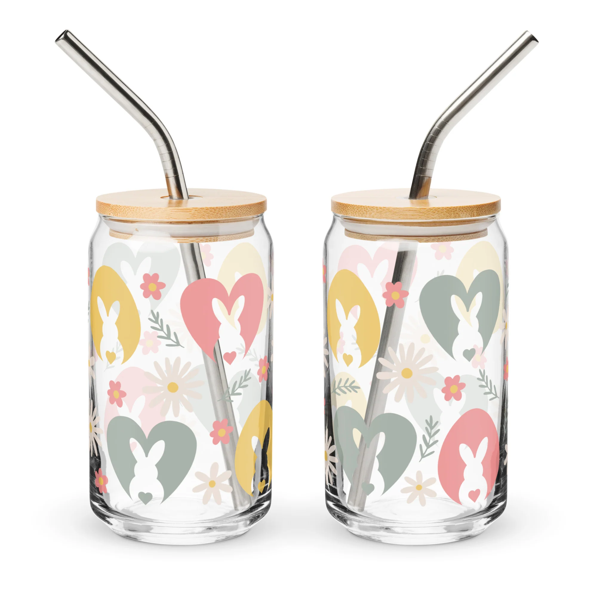 Floral Easter Bunny Can-shaped Glass - Image 7