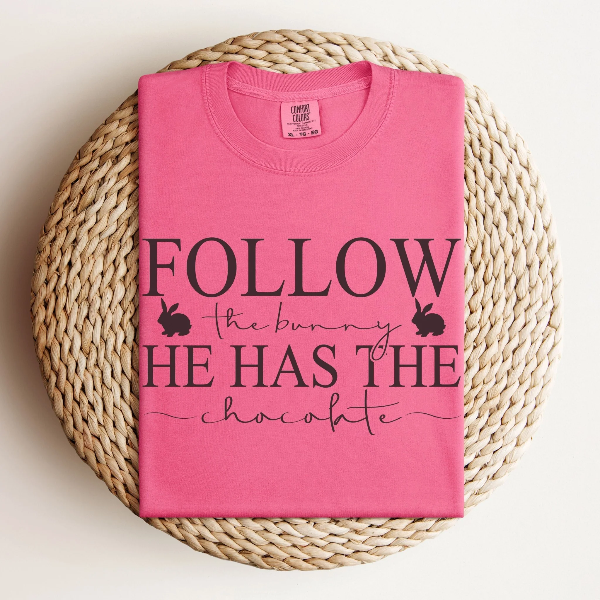 Follow the Bunny Unisex Garment-dyed Heavyweight T-Shirt - Image 7