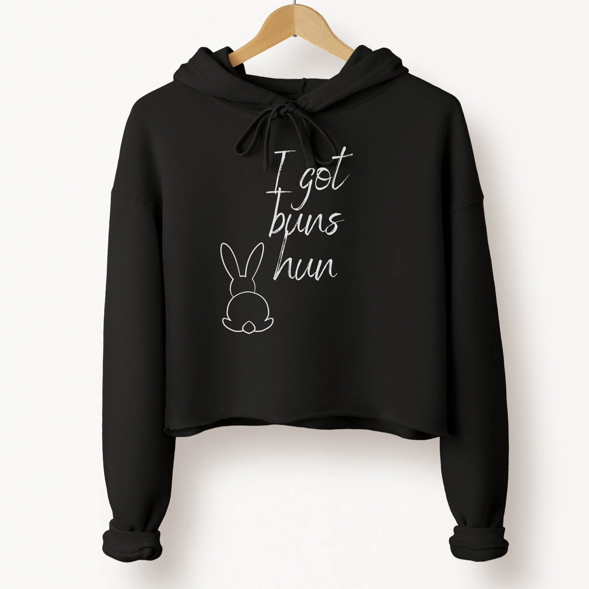 I Got Buns Crop Hoodie - Image 3