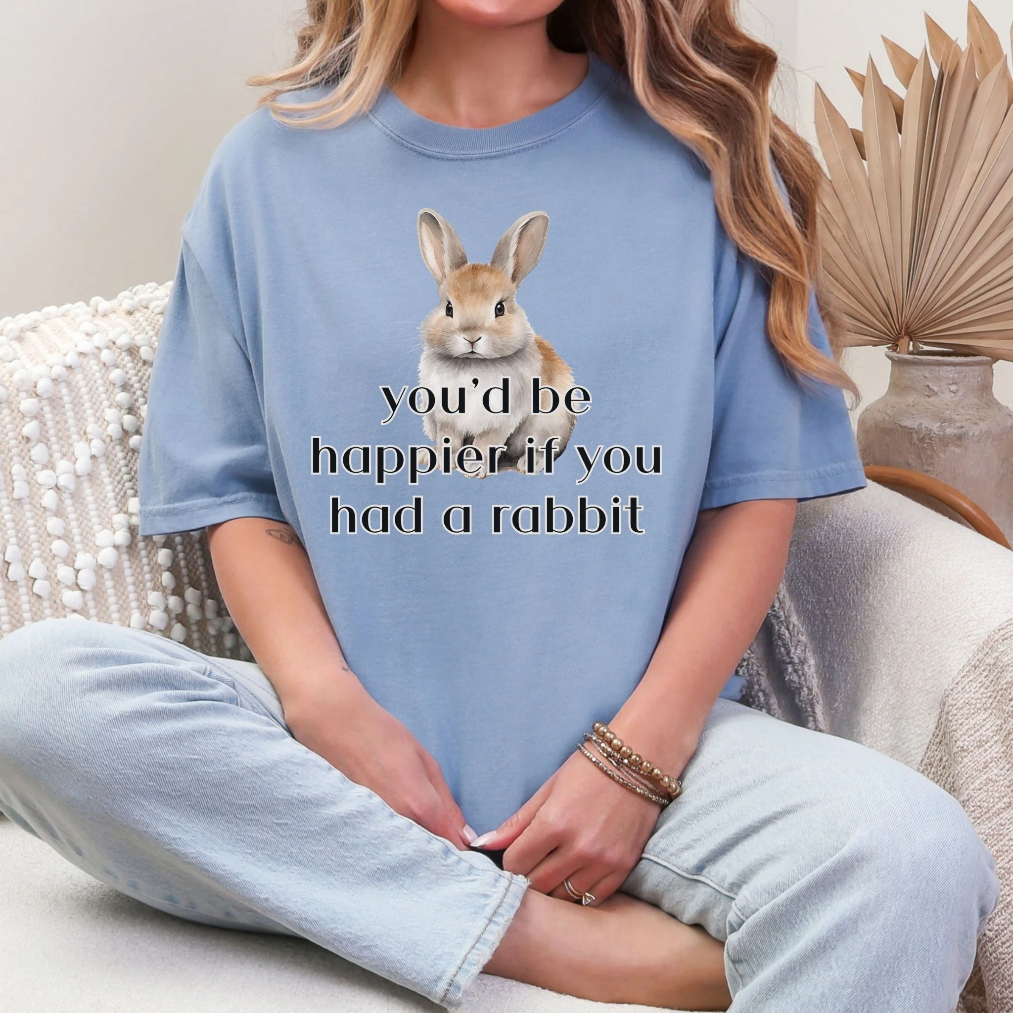 If You Had A Rabbit Unisex Garment-dyed Heavyweight T-Shirt