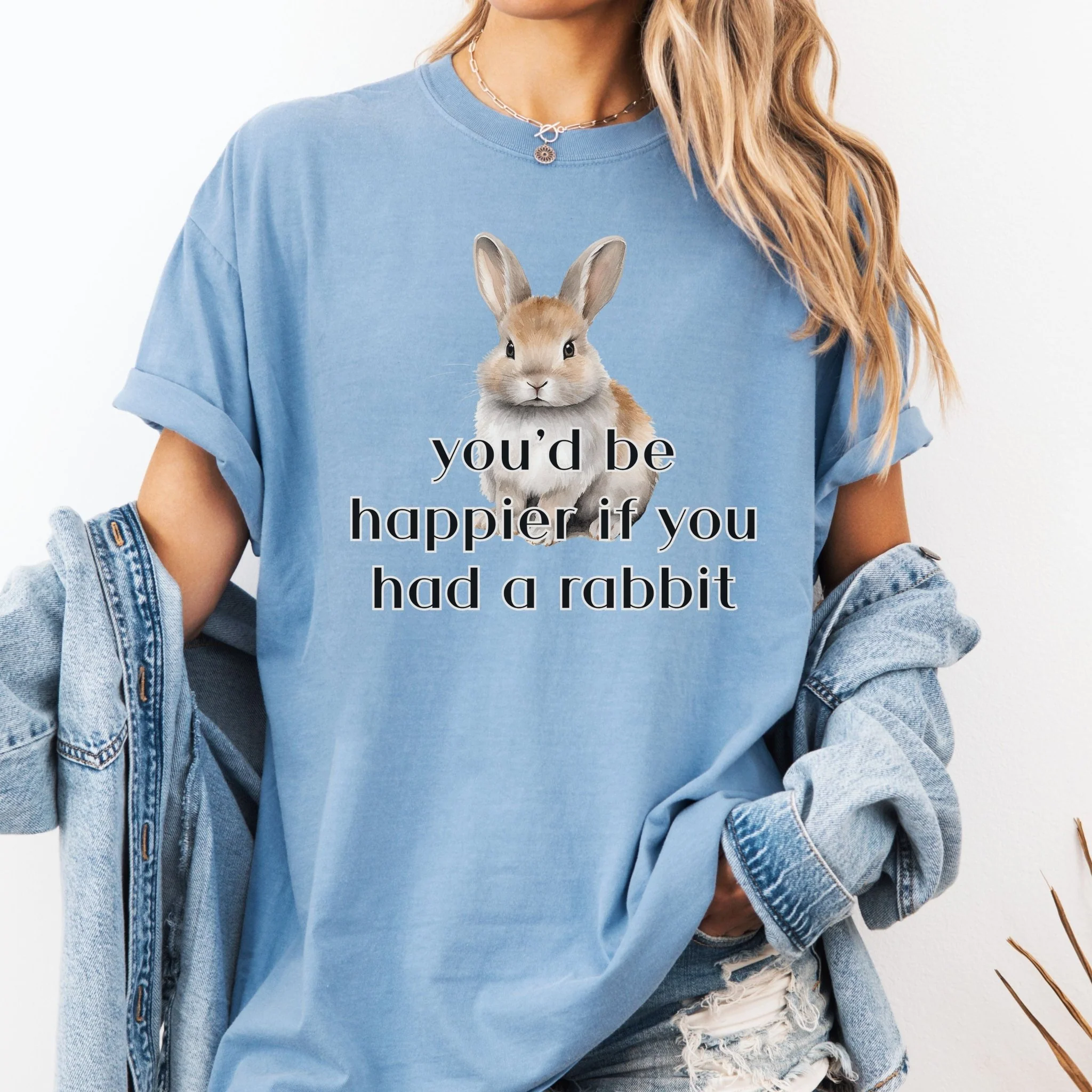If You Had A Rabbit Unisex Garment-dyed Heavyweight T-Shirt - Image 2