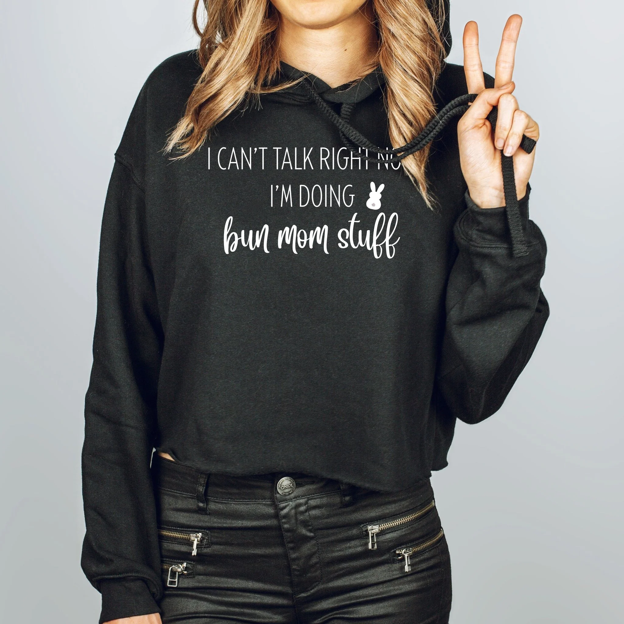 I'm Doing Bun Mom Stuff Crop Hoodie