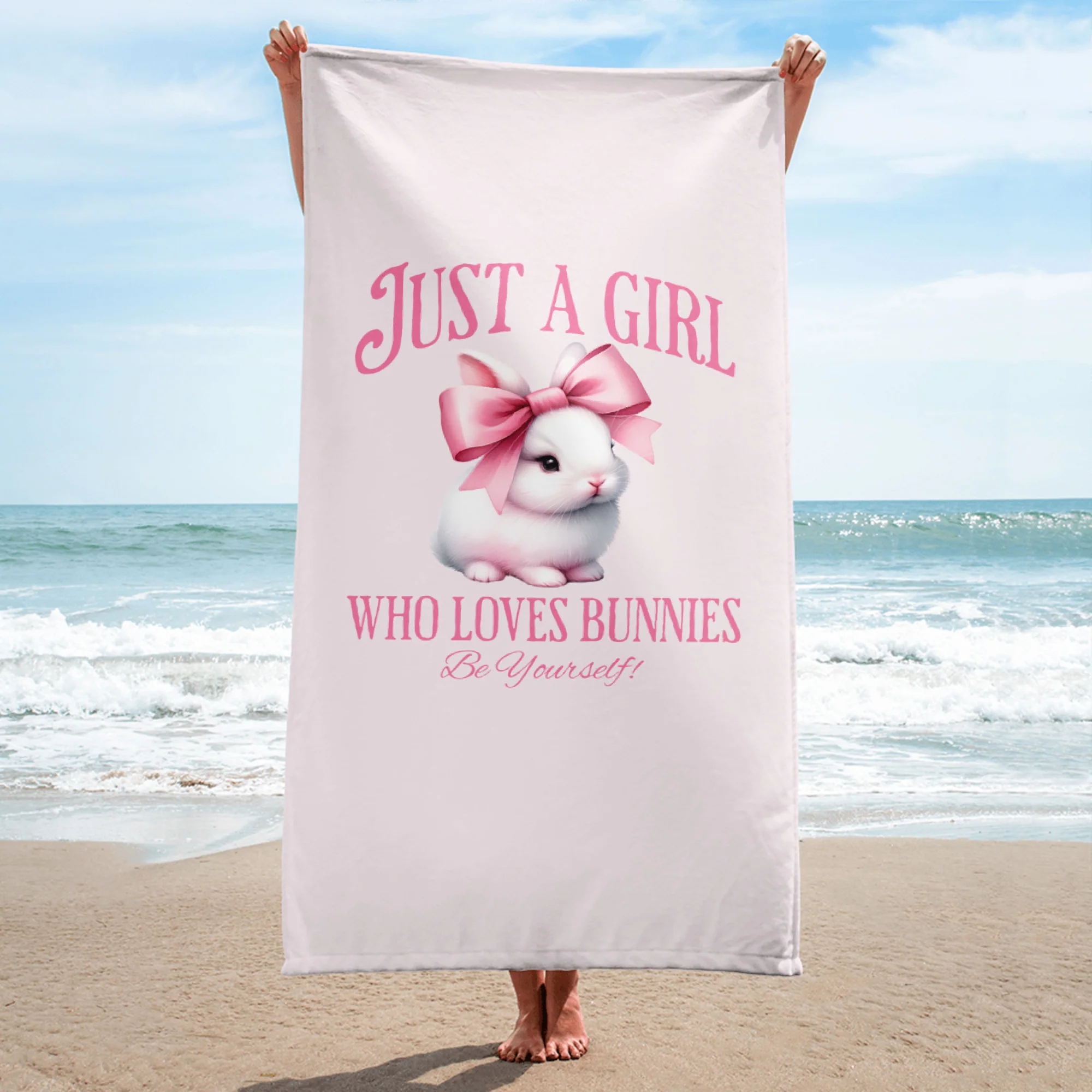 Just a Girl Who Loves Bunnies Beach Towel