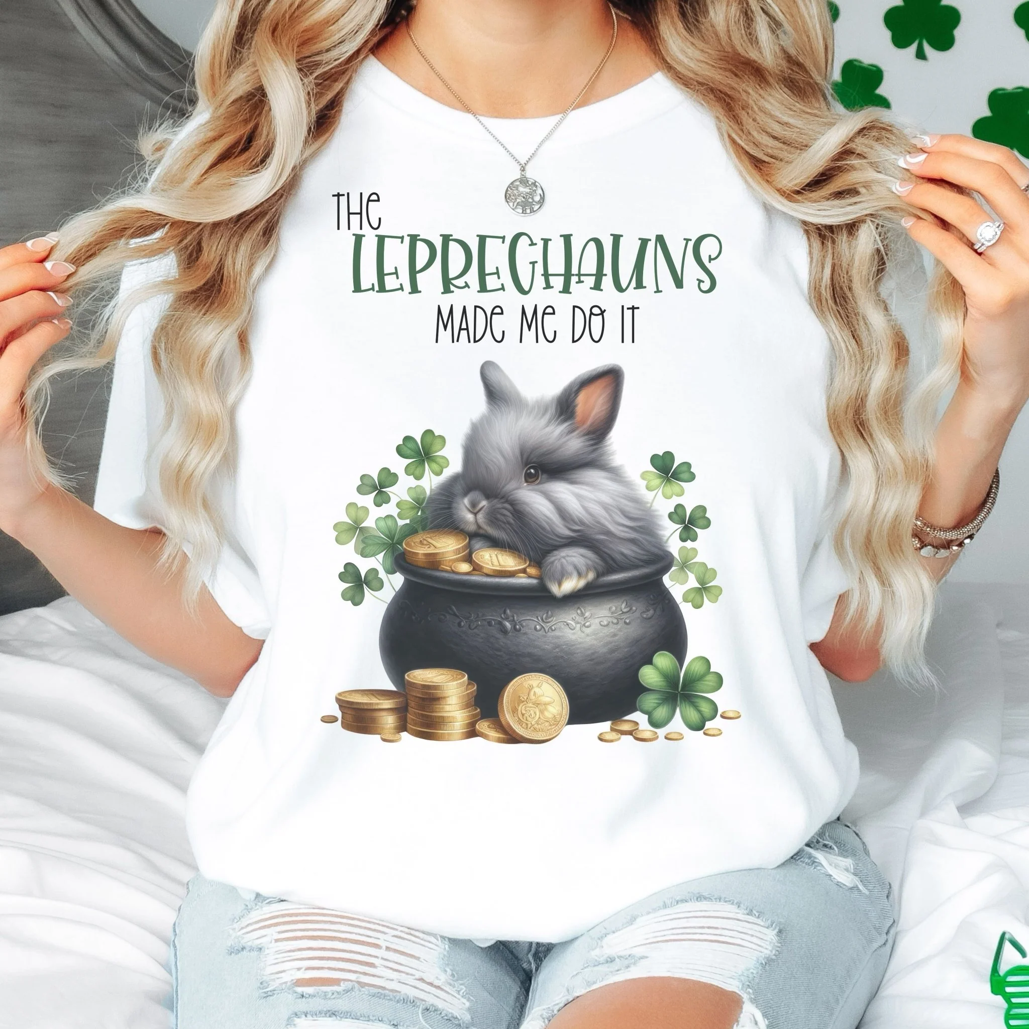 Leprechauns Made Me Unisex Garment-dyed Heavyweight T-Shirt - Image 2
