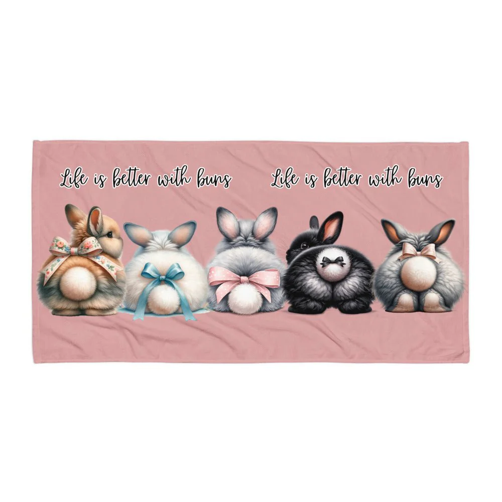 Life is Better With Buns Beach Towel - Image 5