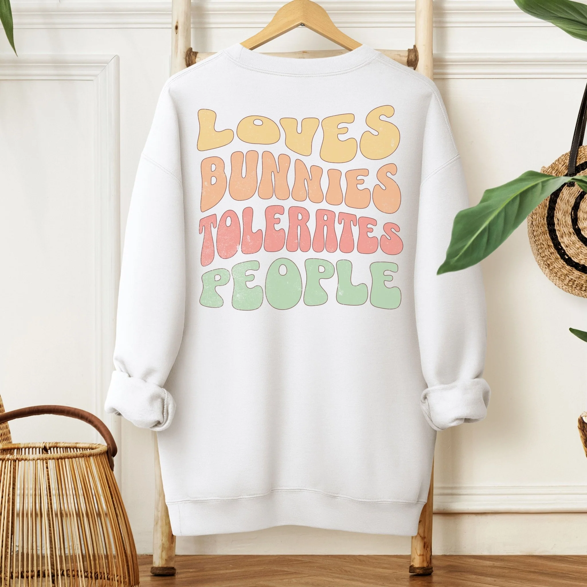 Loves Bunnies, Tolerates People Unisex Sweatshirt - Image 4