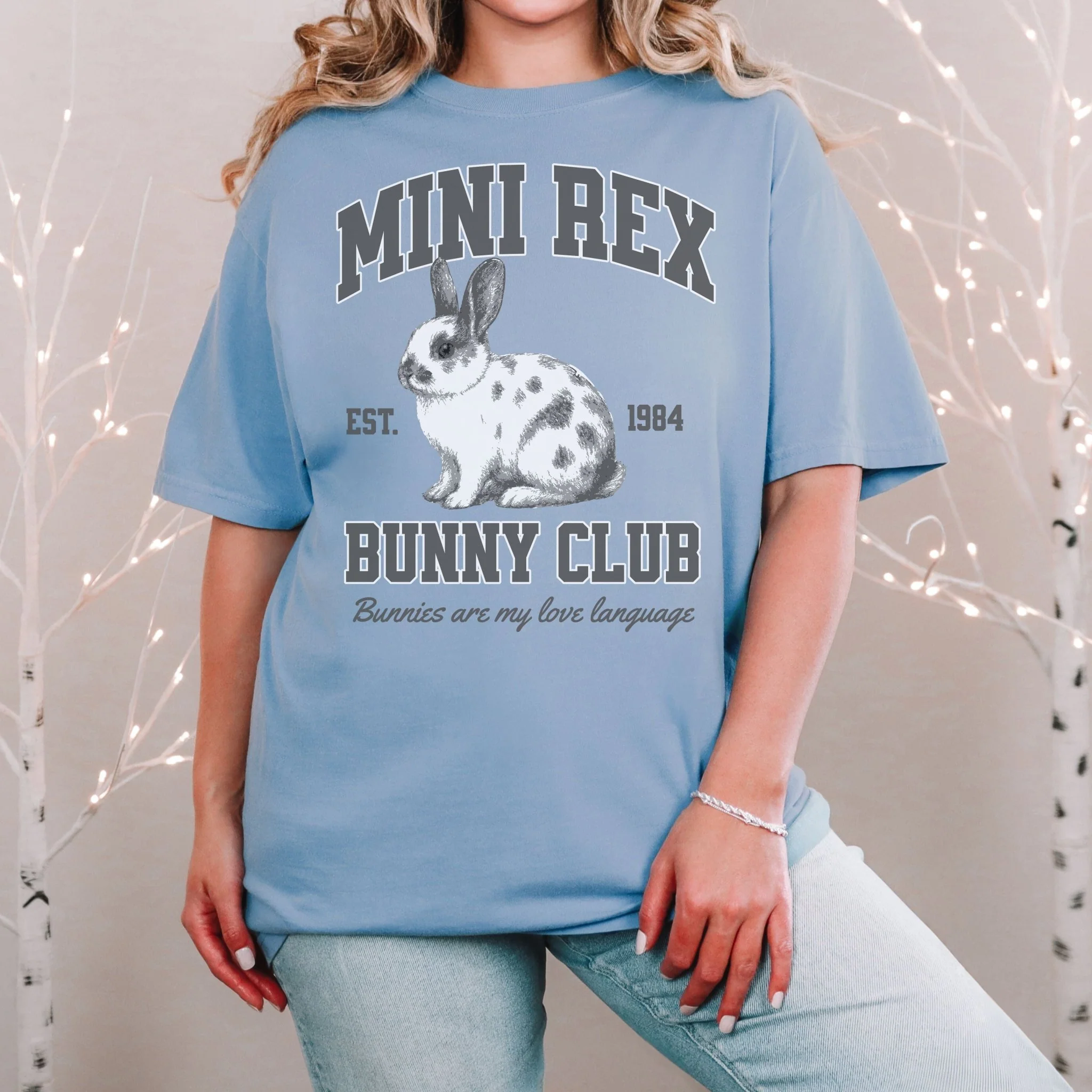 Mini Rex Bunny Club Unisex Garment-dyed Heavyweight T-Shirt - Image 4