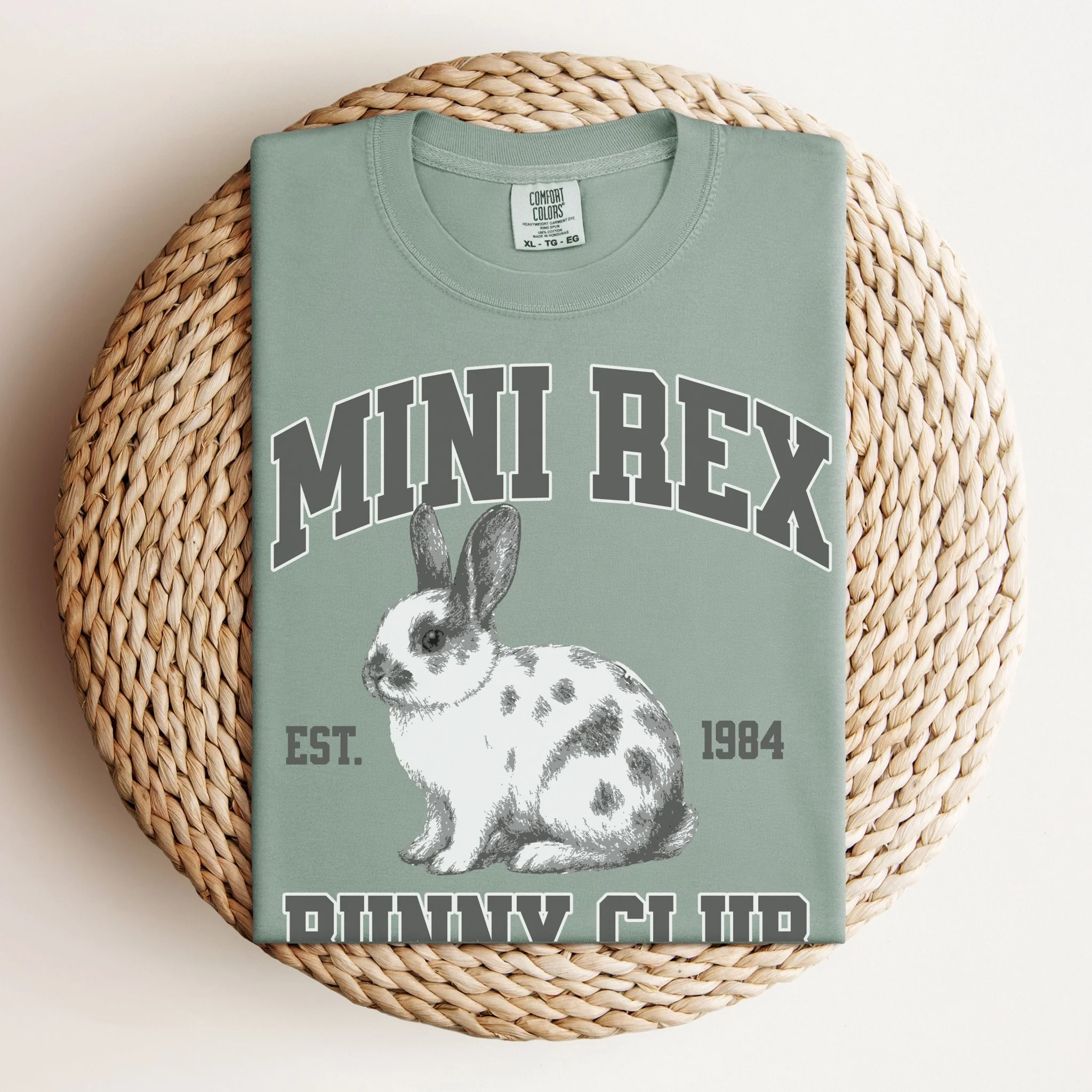 Mini Rex Bunny Club Unisex Garment-dyed Heavyweight T-Shirt - Image 7