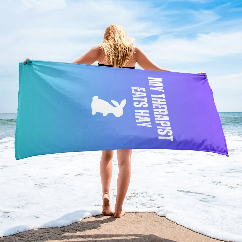 My Therapist Eats Hay Beach Towel - Image 2