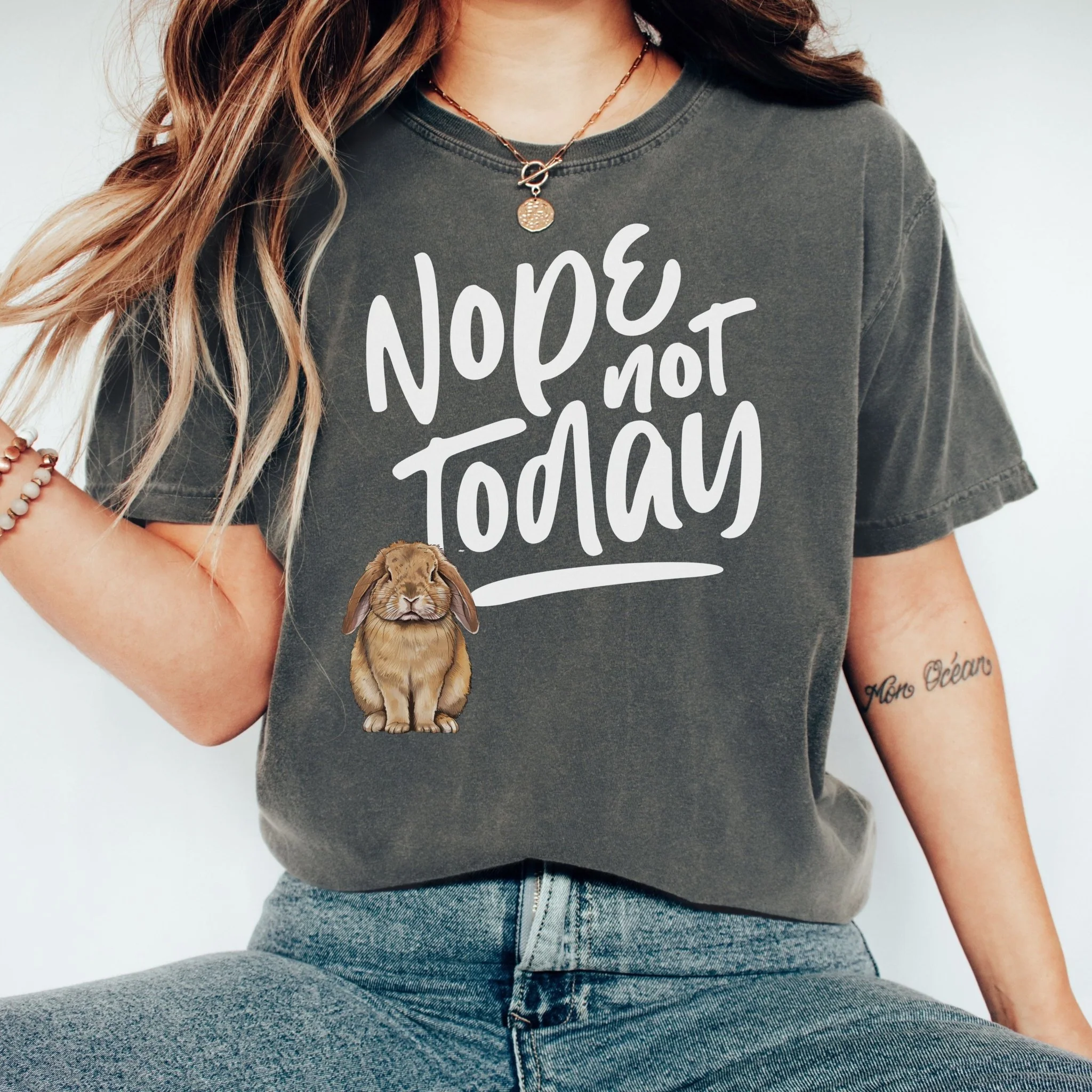 Nope Not Today Unisex Garment-dyed Heavyweight T-Shirt - Image 3
