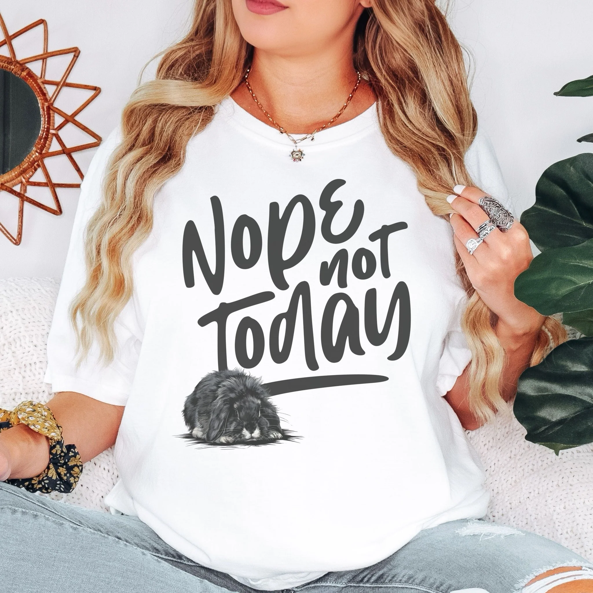 Nope Not Today Unisex Garment-dyed Heavyweight T-Shirt - Image 4