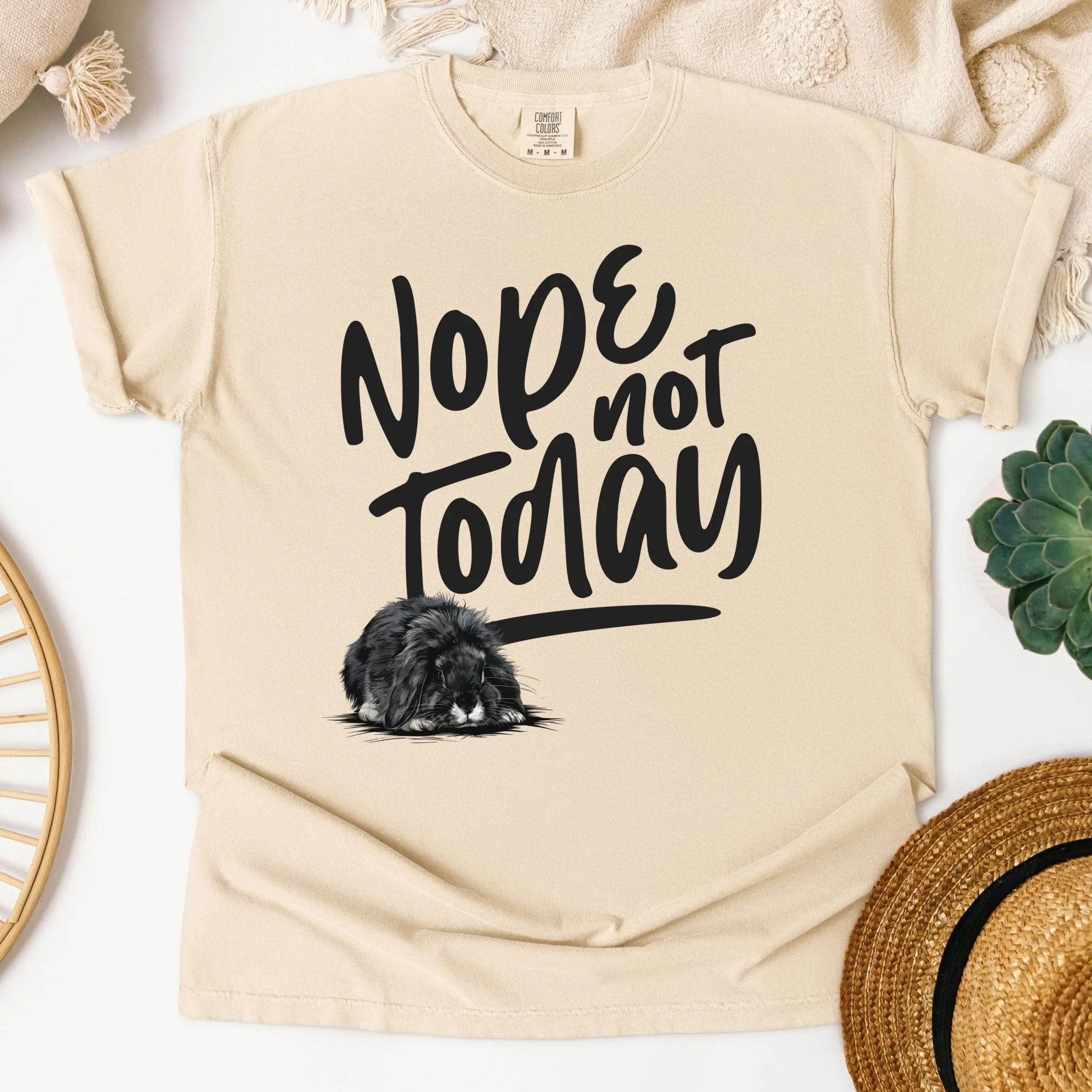 Nope Not Today Unisex Garment-dyed Heavyweight T-Shirt - Image 5