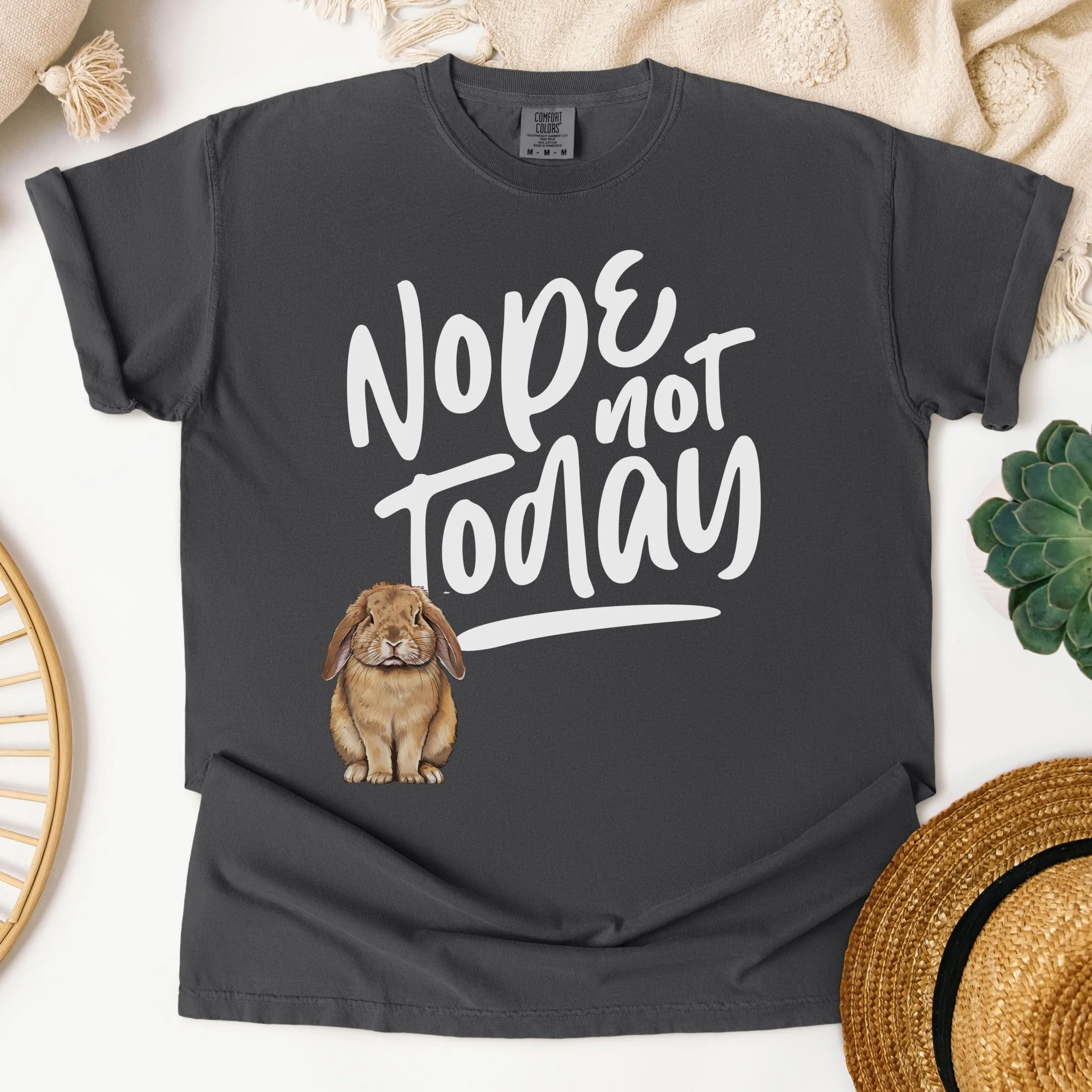 Nope Not Today Unisex Garment-dyed Heavyweight T-Shirt - Image 7