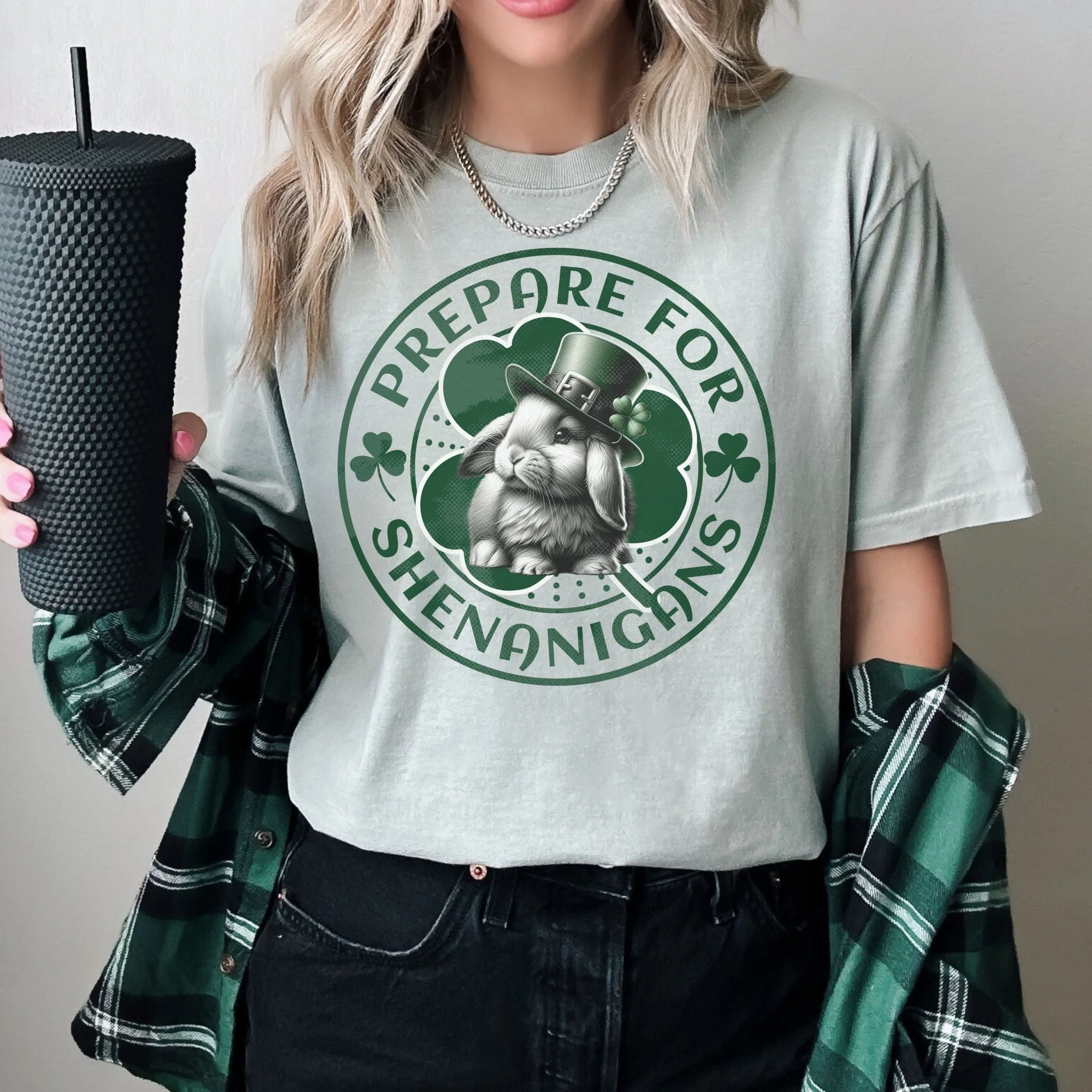 Prepare for Shenanigans Unisex Garment-dyed Heavyweight T-Shirt - Image 2