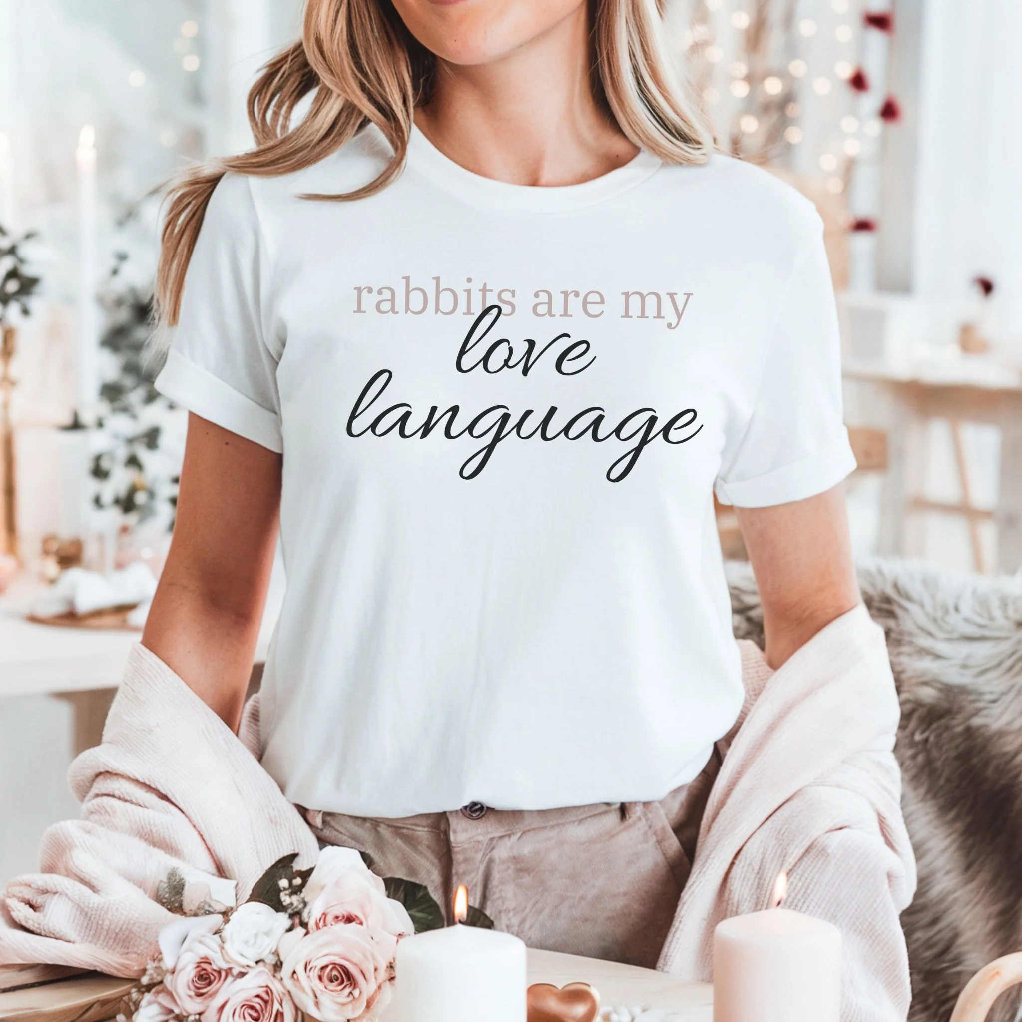 Rabbits Are My Love Language Unisex T-Shirt