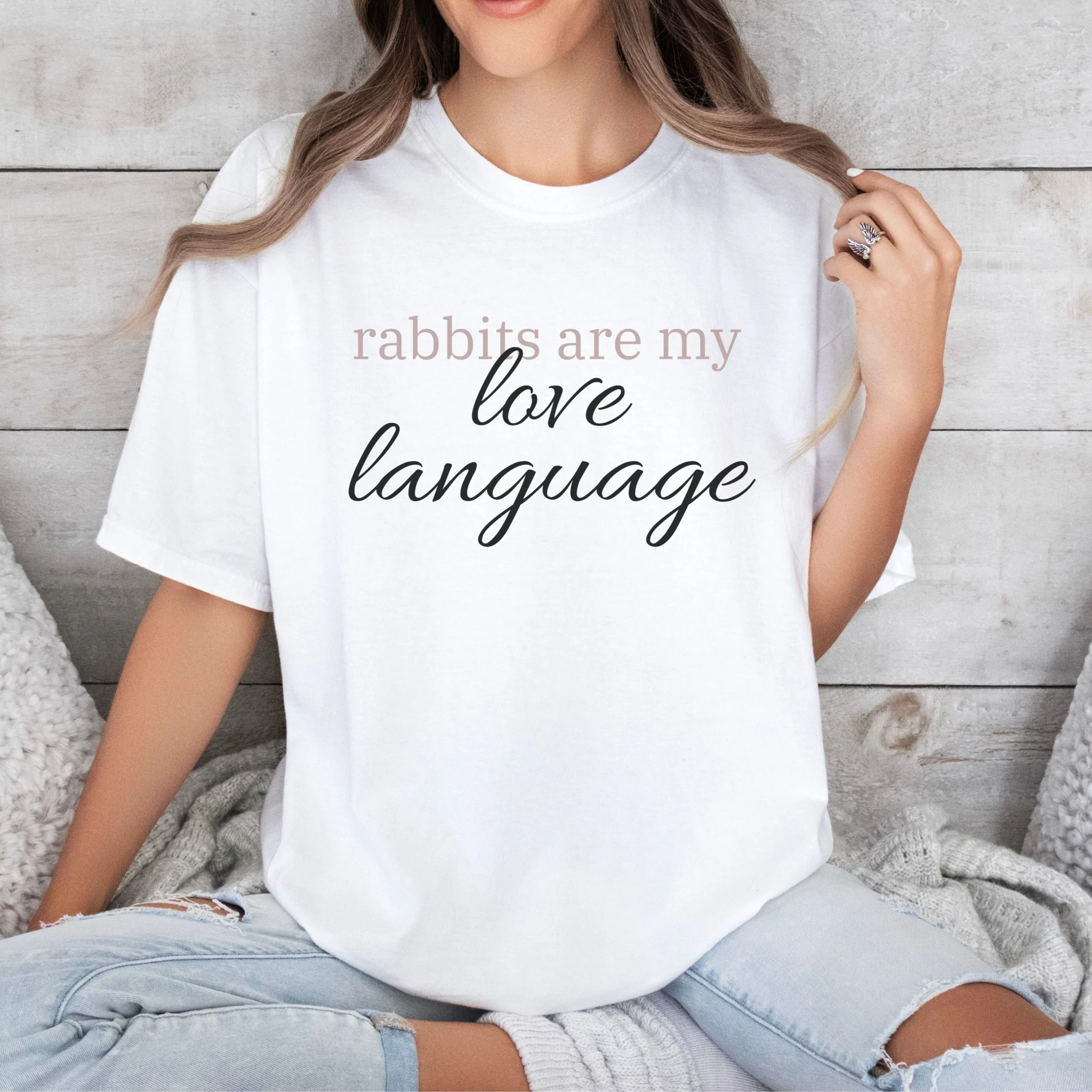 Rabbits Are My Love Language Unisex T-Shirt - Image 3