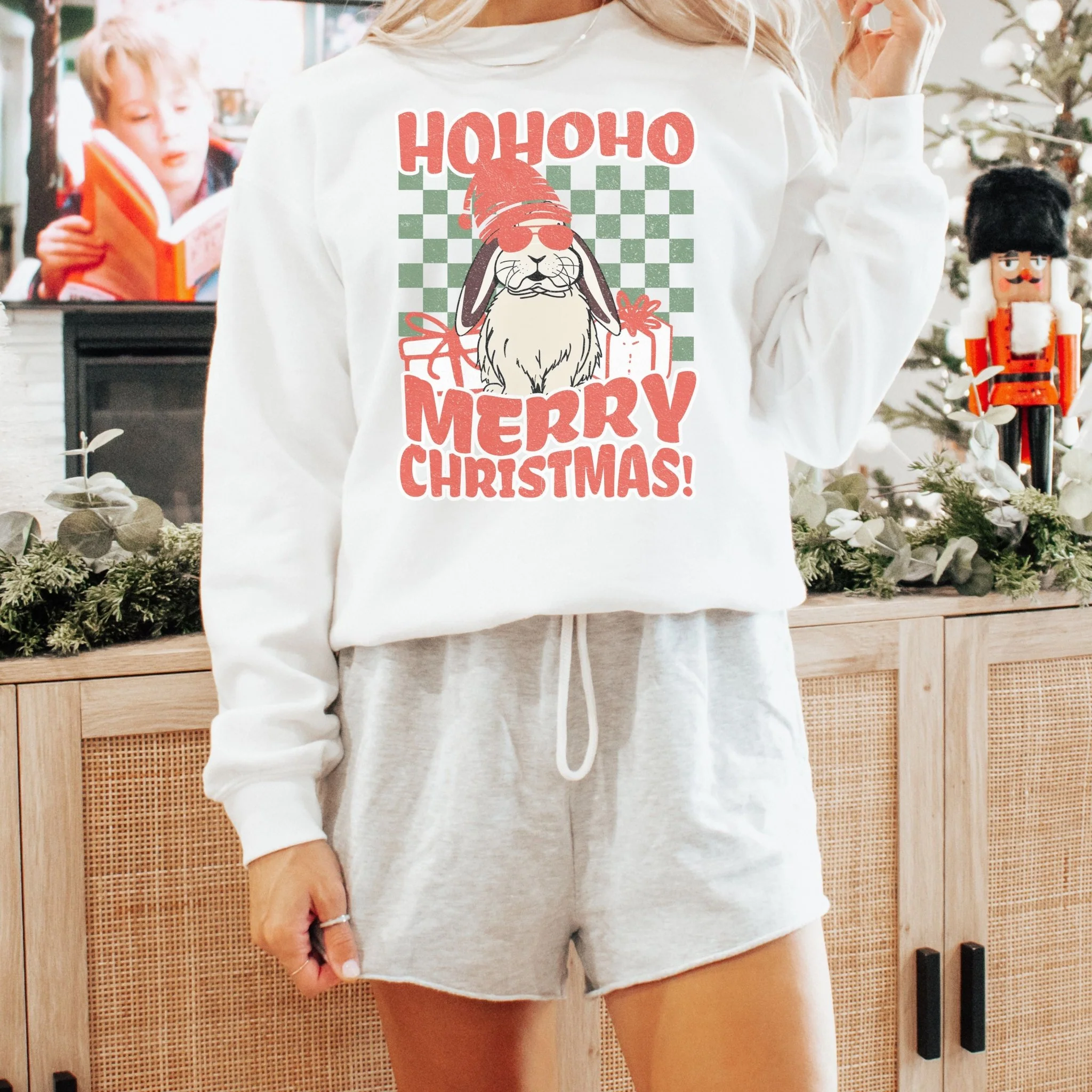 Santa Bunny Unisex Sweatshirt - Image 2