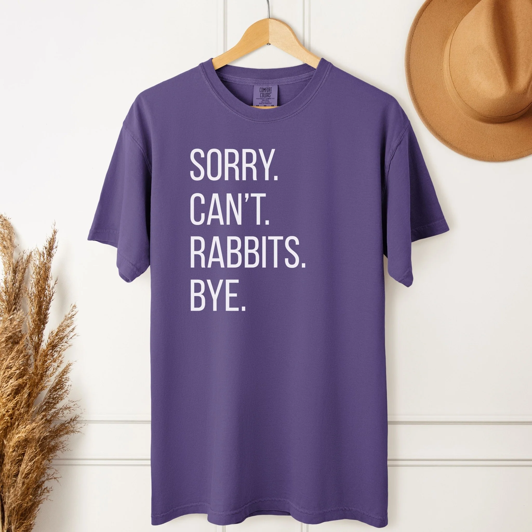 Sorry Can't Rabbits Bye Unisex Garment-dyed Heavyweight T-Shirt - Image 4