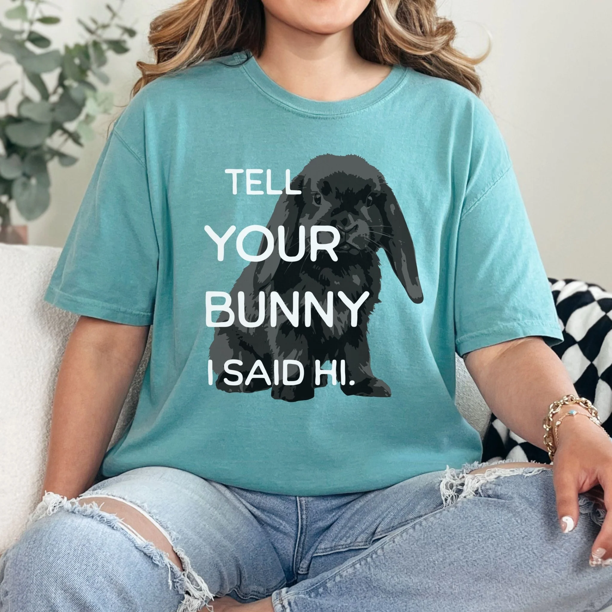 Tell Your Bunny I Said Hi Unisex Garment-dyed Heavyweight T-Shirt - Image 10