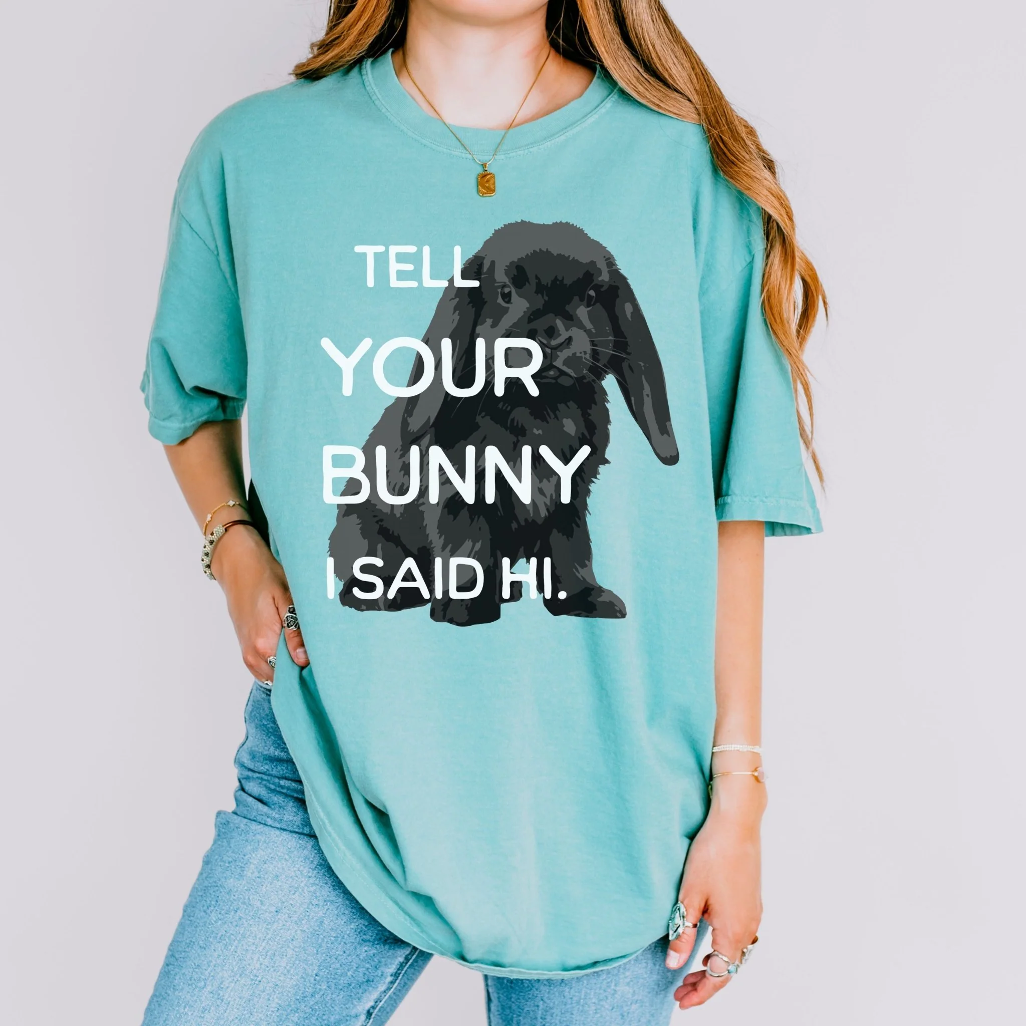 Tell Your Bunny I Said Hi Unisex Garment-dyed Heavyweight T-Shirt - Image 11