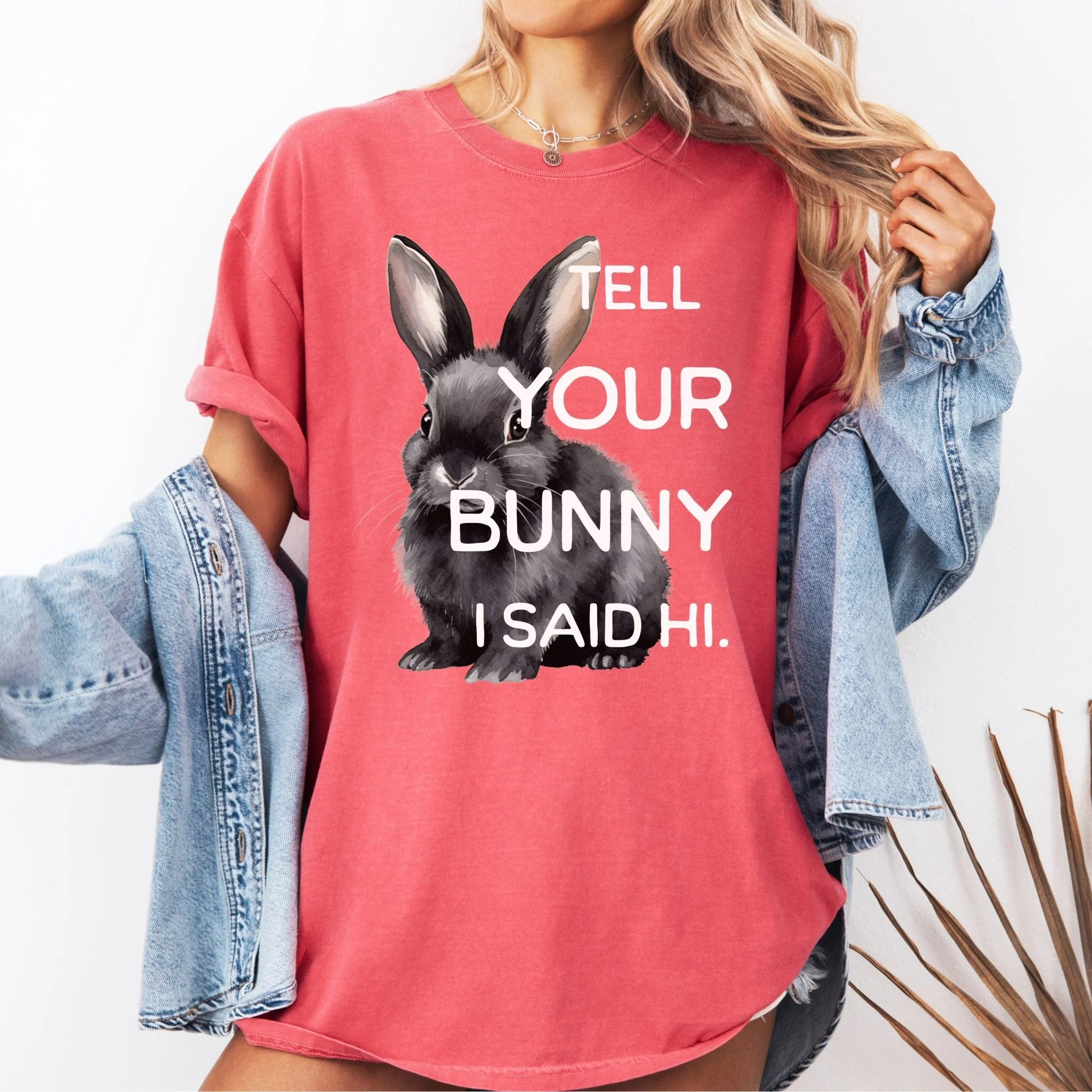 Tell Your Bunny I Said Hi Unisex Garment-dyed Heavyweight T-Shirt - Image 17