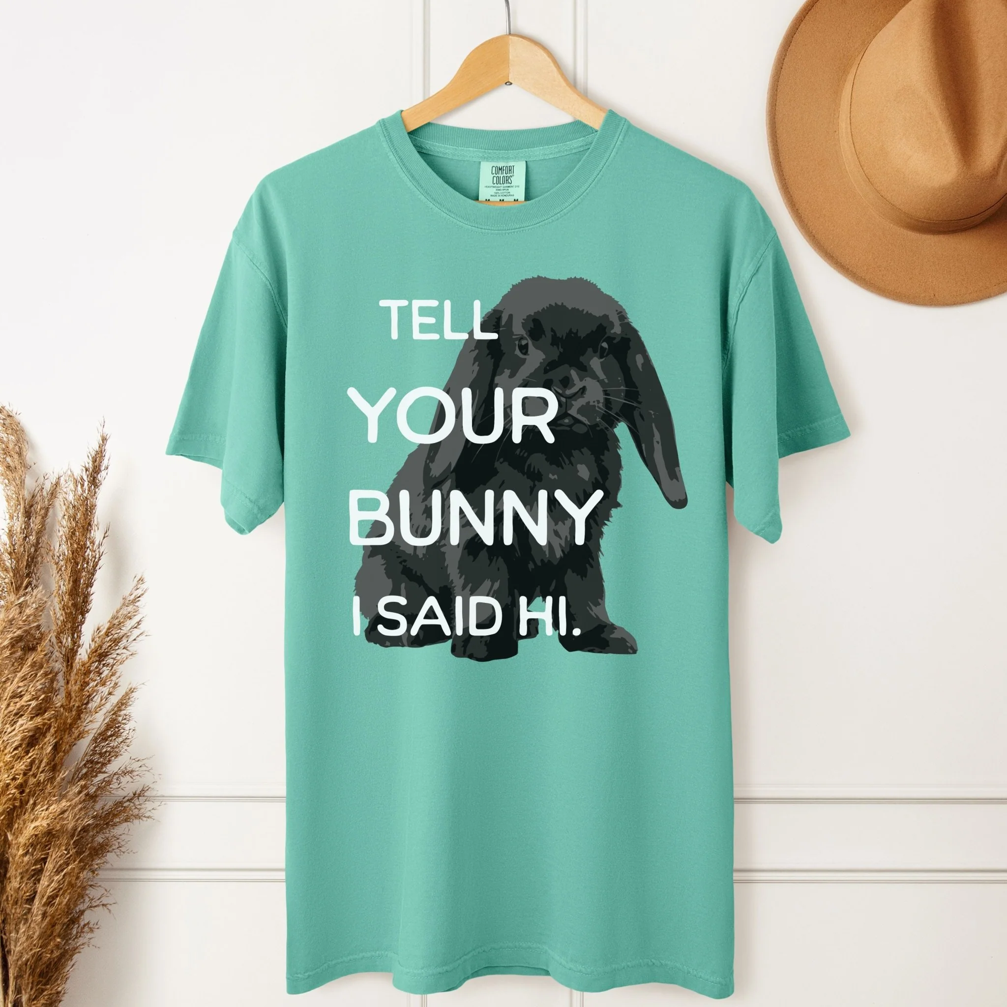 Tell Your Bunny I Said Hi Unisex Garment-dyed Heavyweight T-Shirt - Image 4