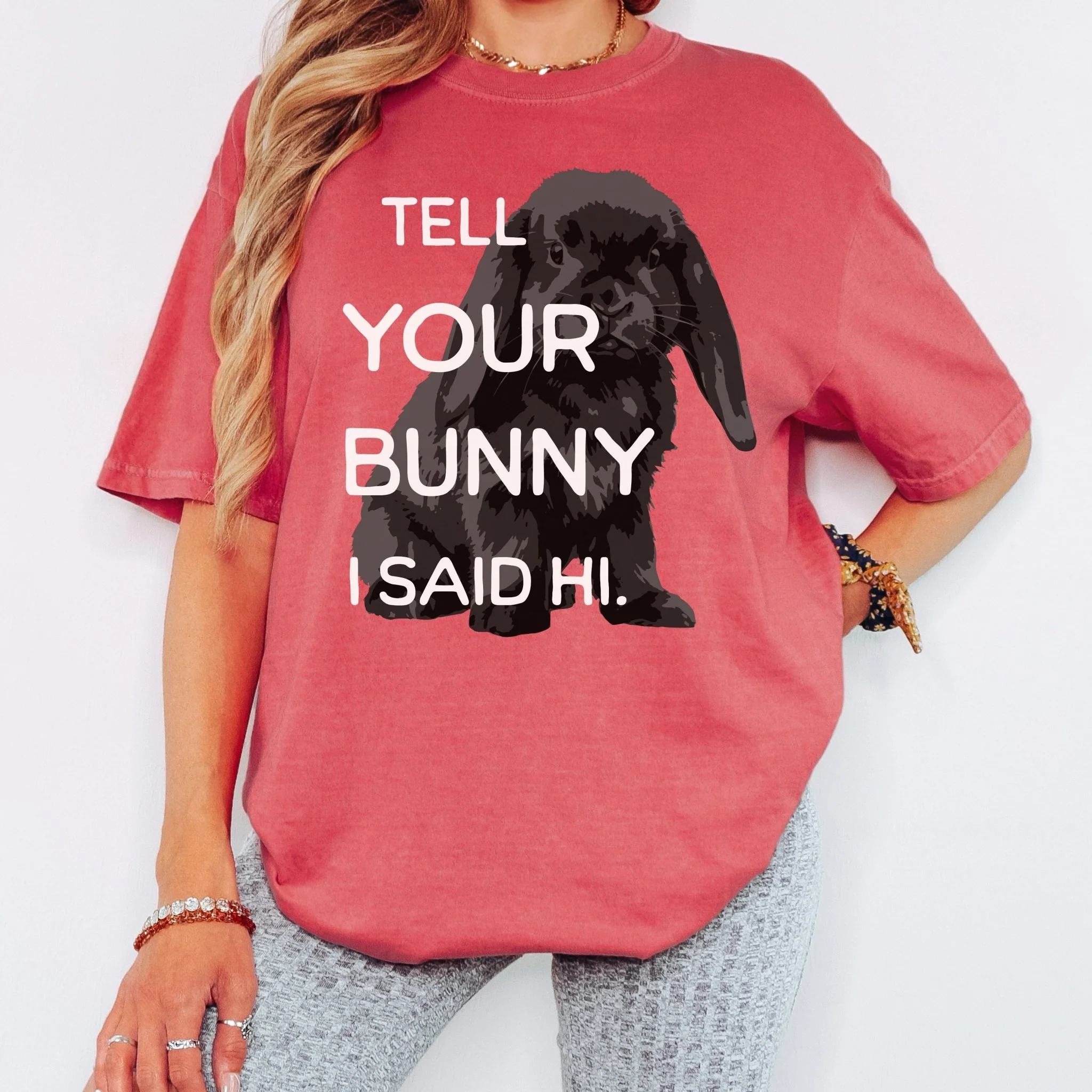 Tell Your Bunny I Said Hi Unisex Garment-dyed Heavyweight T-Shirt - Image 6
