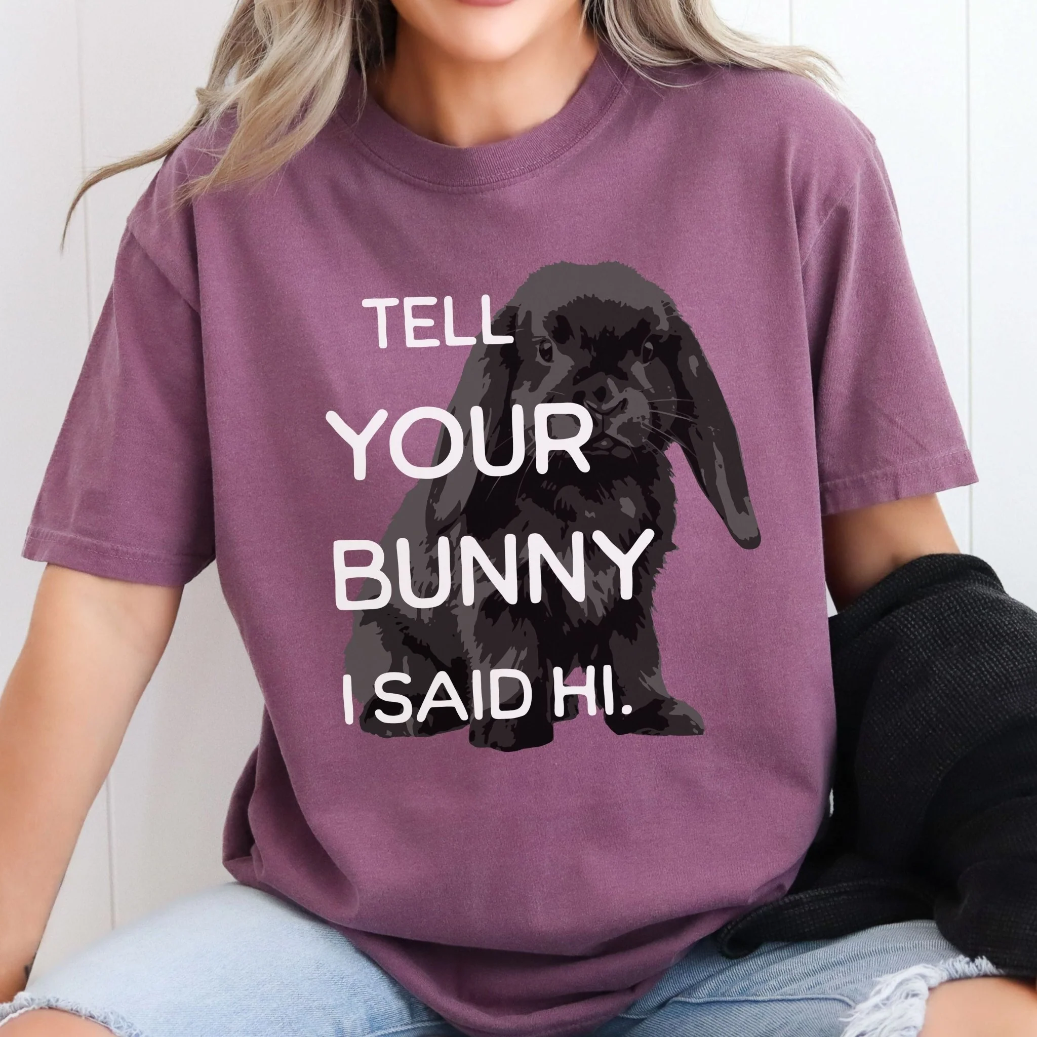 Tell Your Bunny I Said Hi Unisex Garment-dyed Heavyweight T-Shirt - Image 8