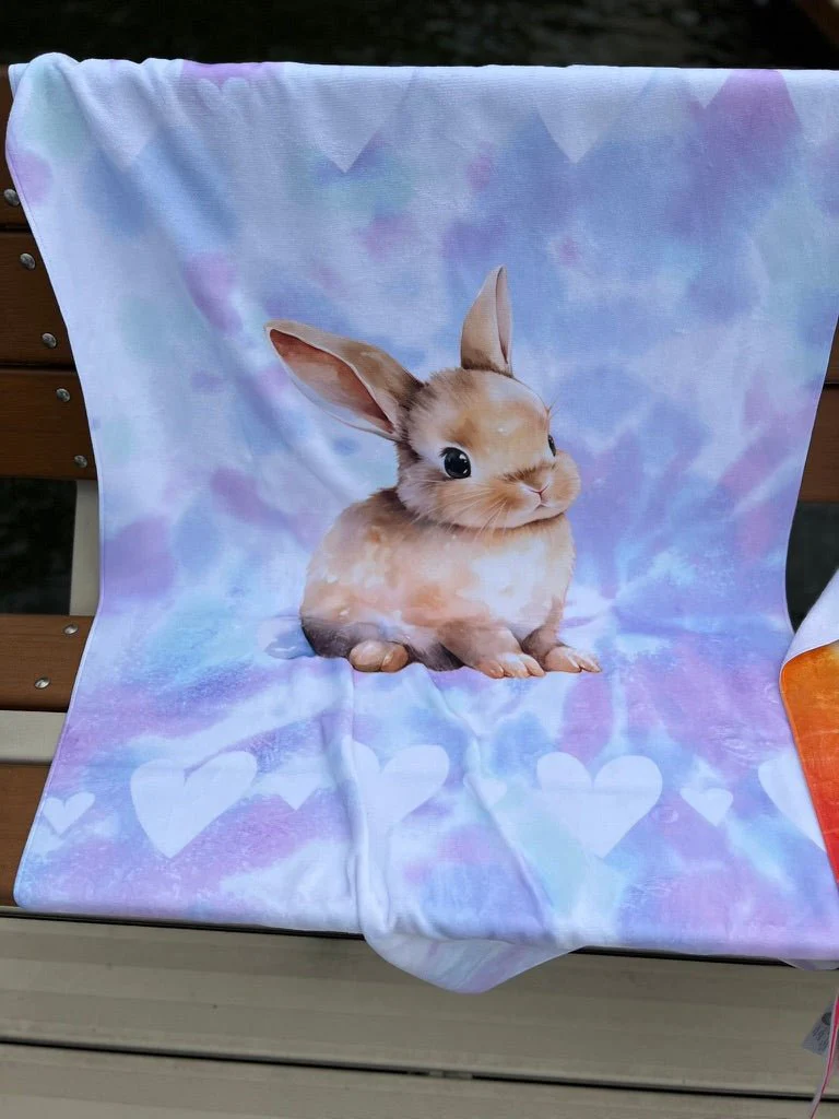 Tie Dye Bunny Beach Towel - Image 3