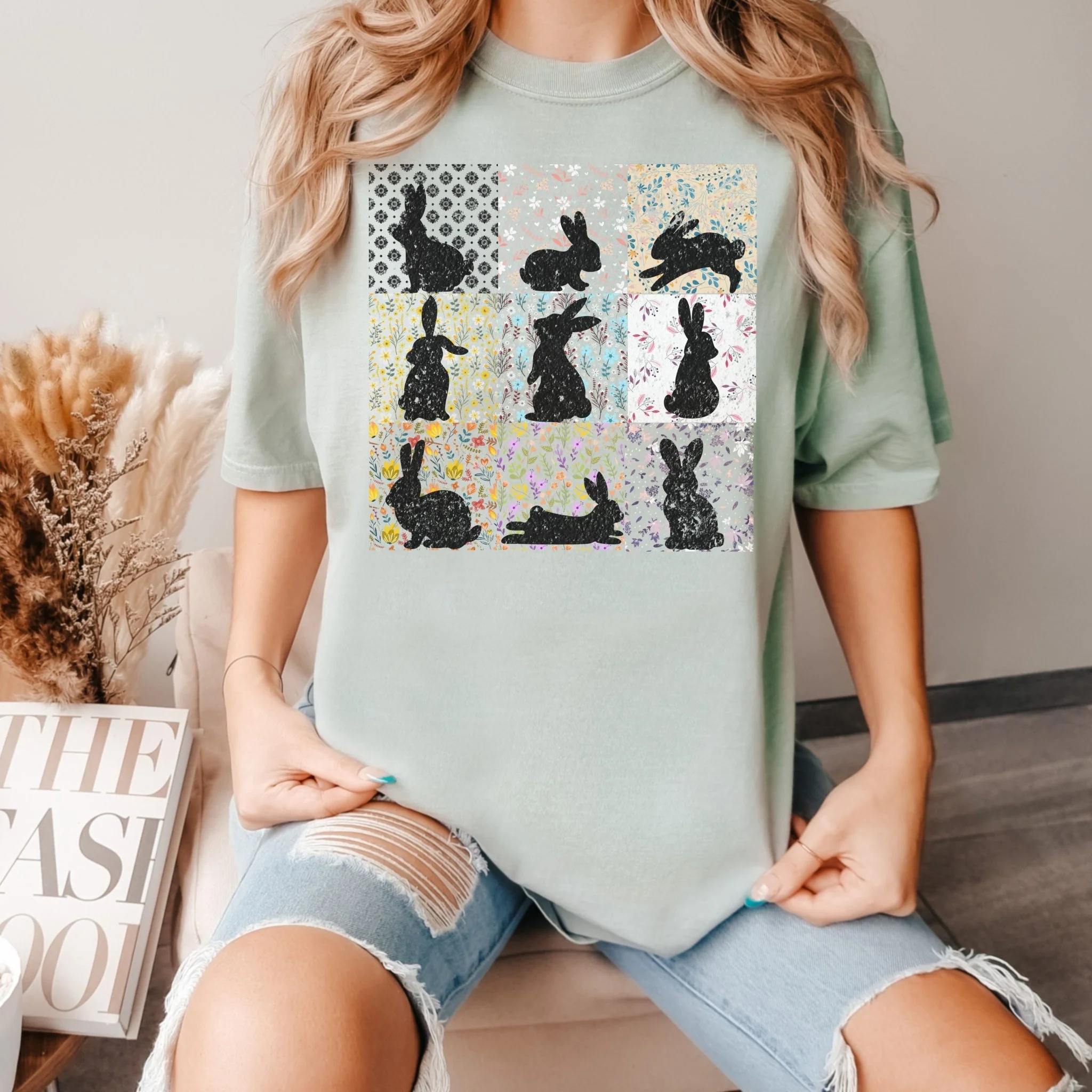 Vintage Floral Silhouettes Unisex Garment-dyed Heavyweight T-Shirt - Image 3