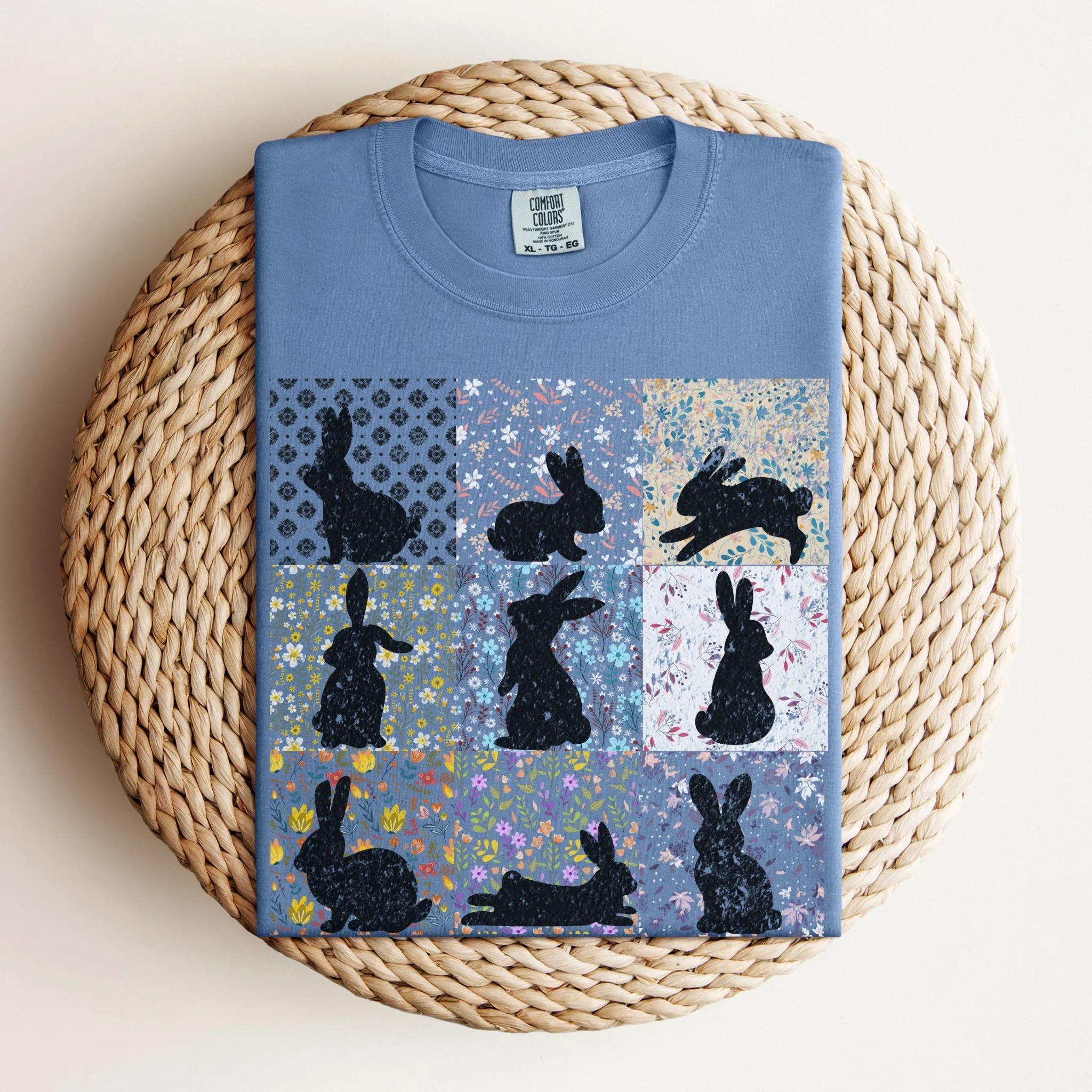 Vintage Floral Silhouettes Unisex Garment-dyed Heavyweight T-Shirt - Image 4